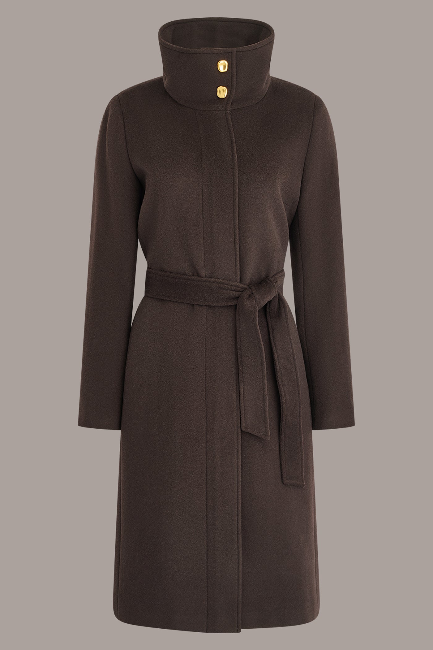 WOOL BLEND FUNNEL NECK COAT VIEW 12 | New Arrivals