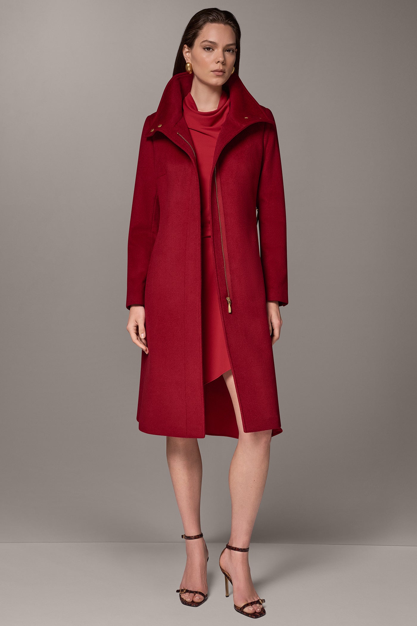 WOOL BLEND FUNNEL NECK COAT VIEW 9 | Clothing