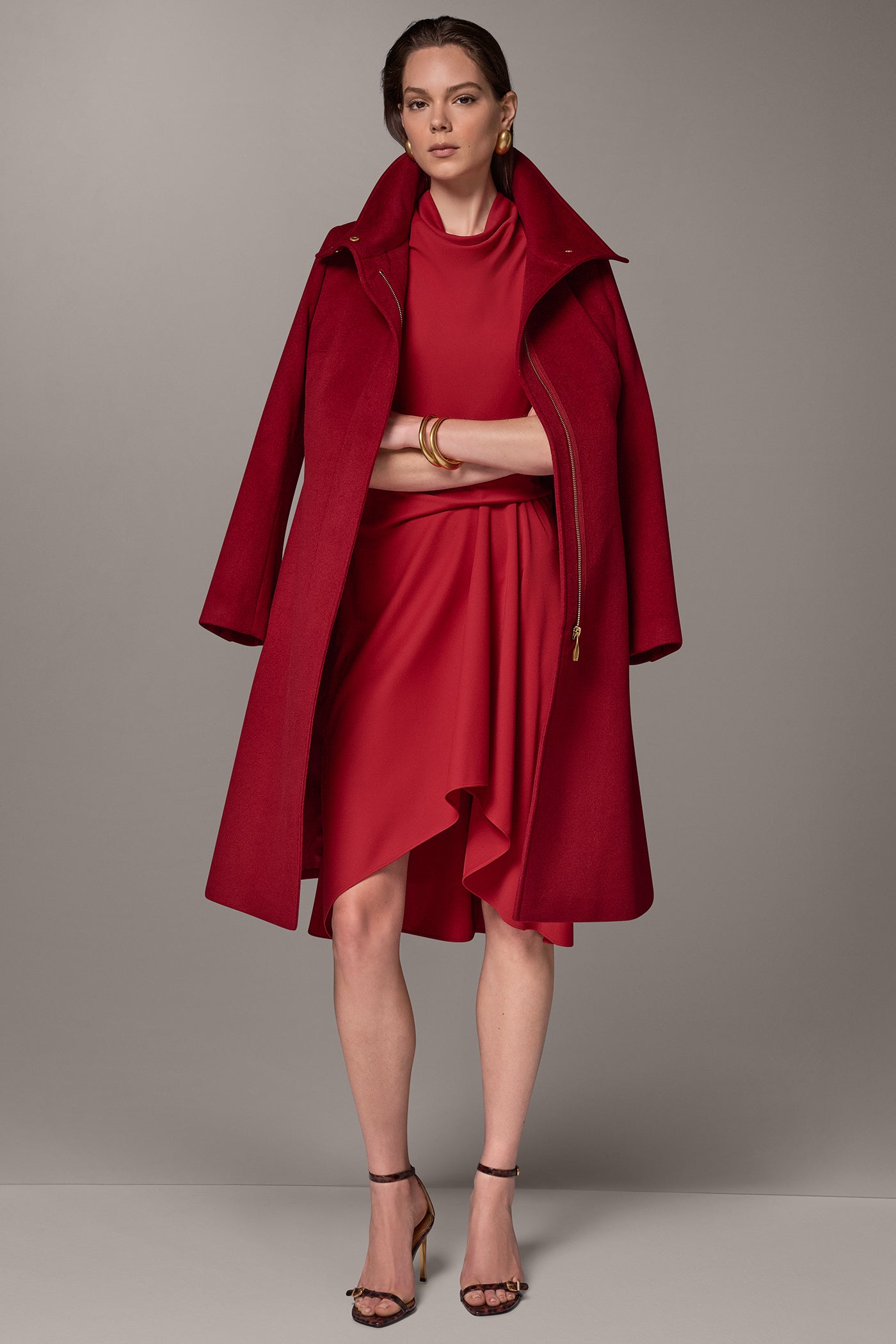 WOOL BLEND FUNNEL NECK COAT VIEW 13 | Clothing