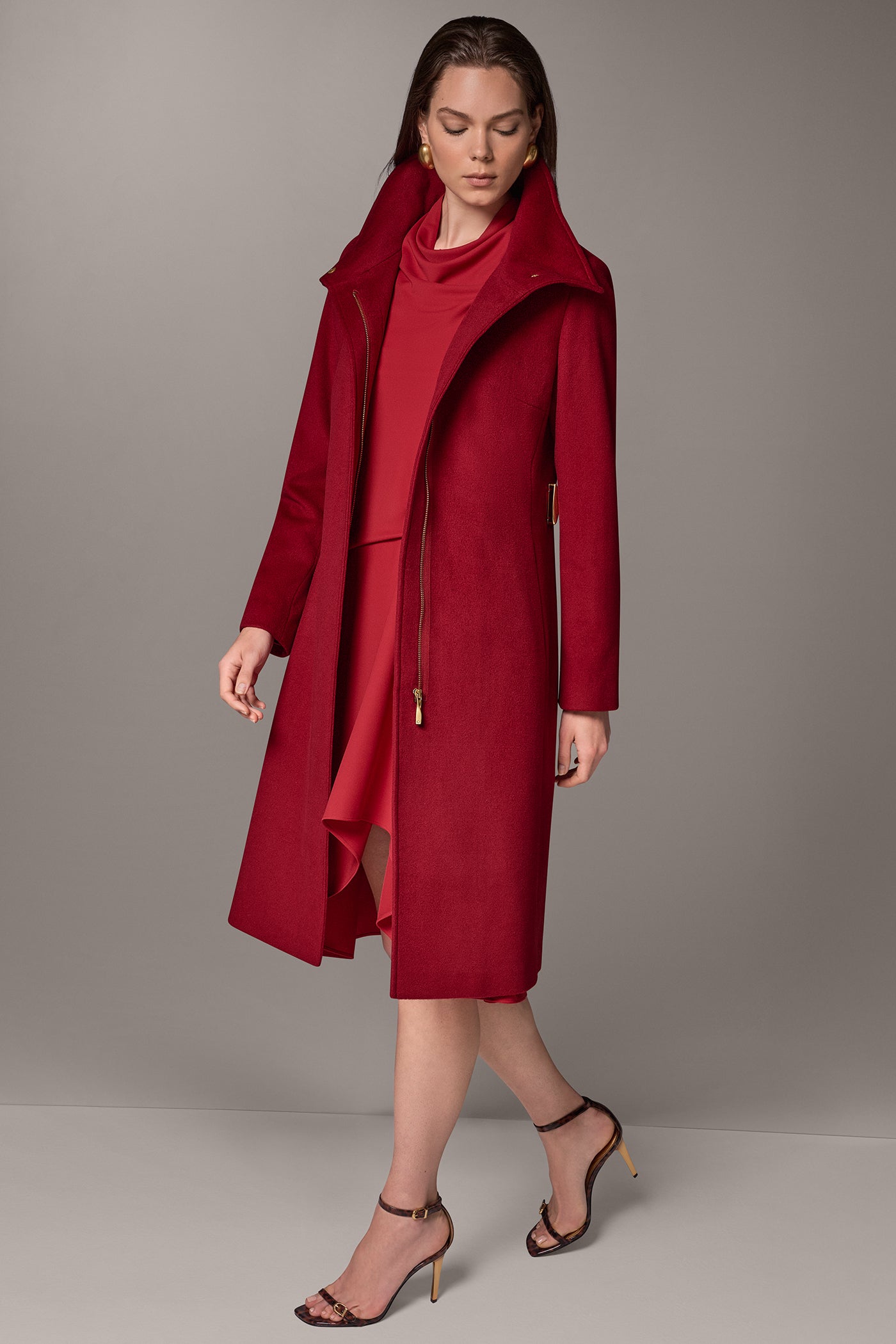 WOOL BLEND FUNNEL NECK COAT VIEW 12 | Clothing