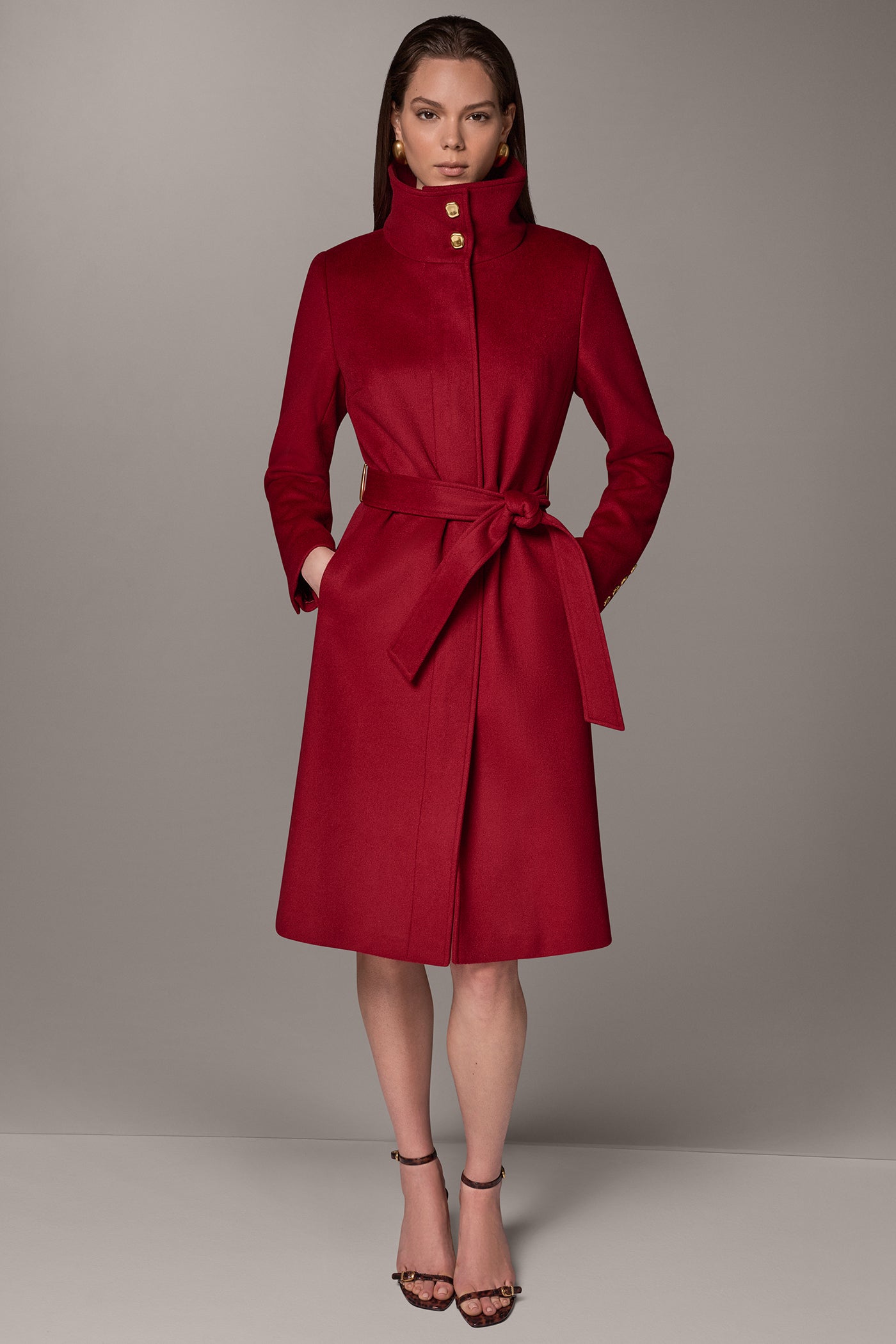 WOOL BLEND FUNNEL NECK COAT VIEW 8 | Clothing