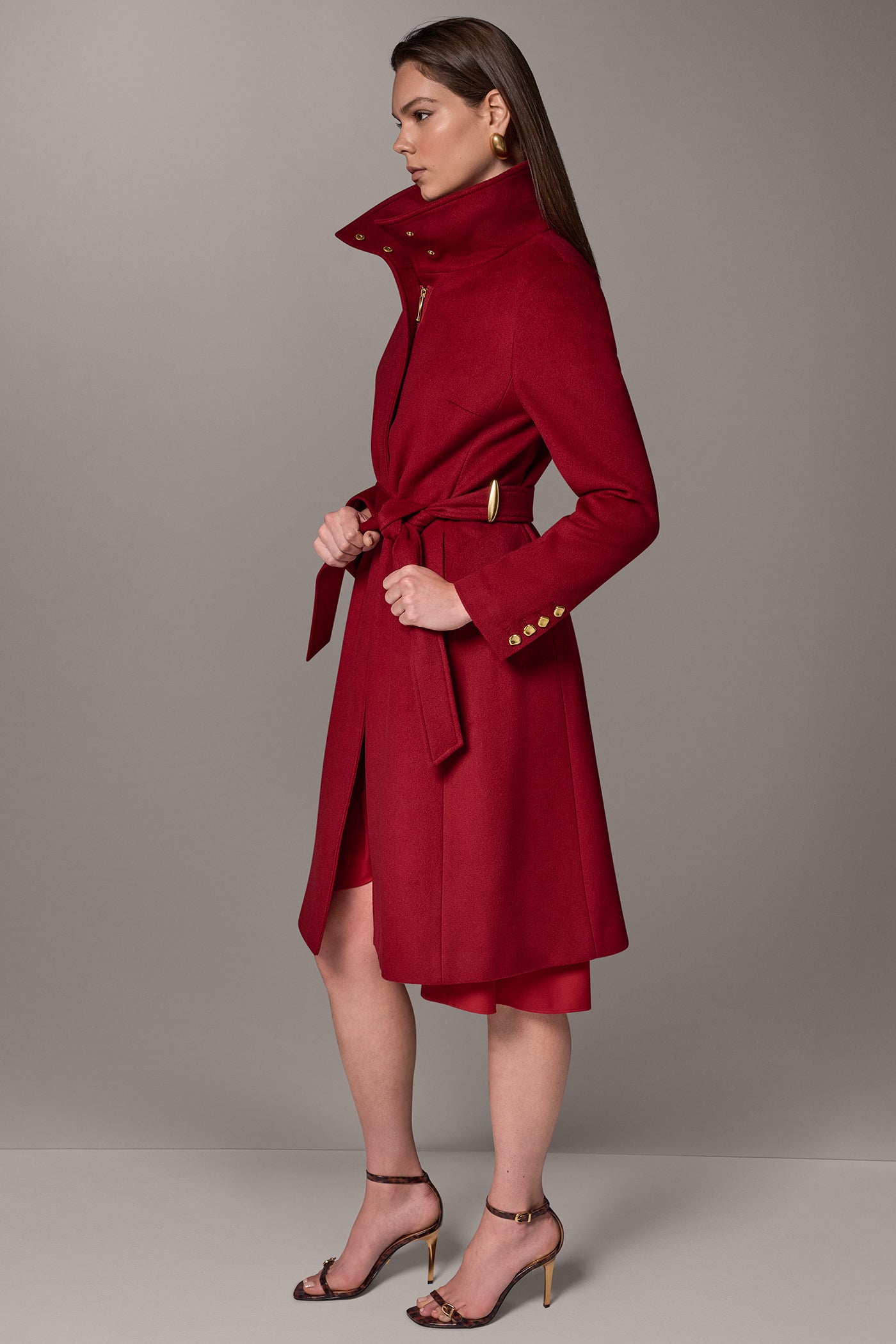 WOOL BLEND FUNNEL NECK COAT VIEW 11 | Clothing
