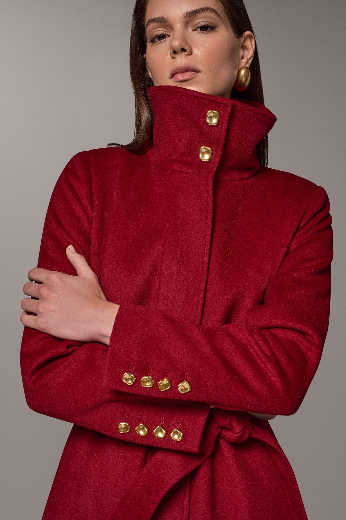 WOOL BLEND FUNNEL NECK COAT VIEW 5 | Clothing