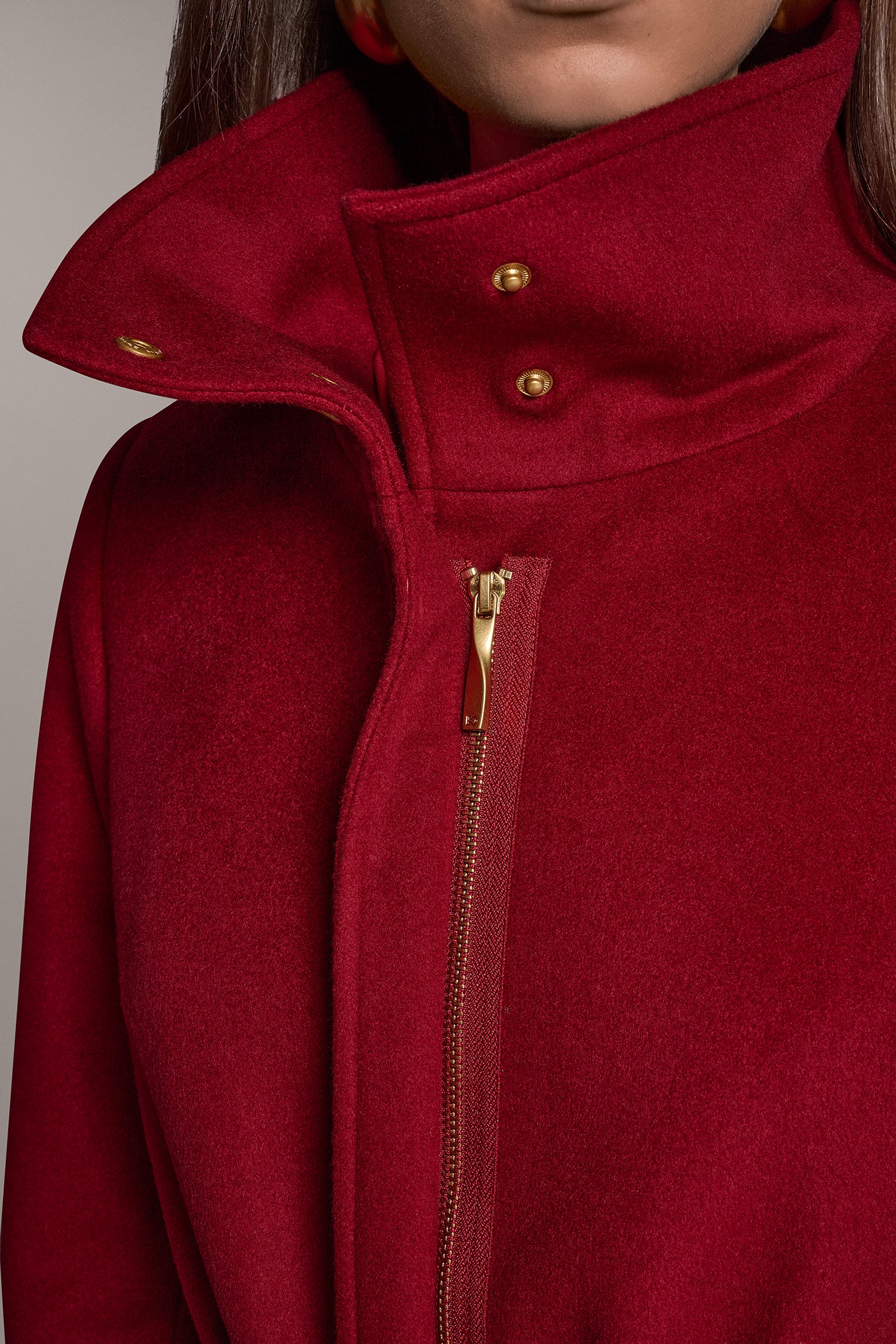WOOL BLEND FUNNEL NECK COAT VIEW 4 | Clothing