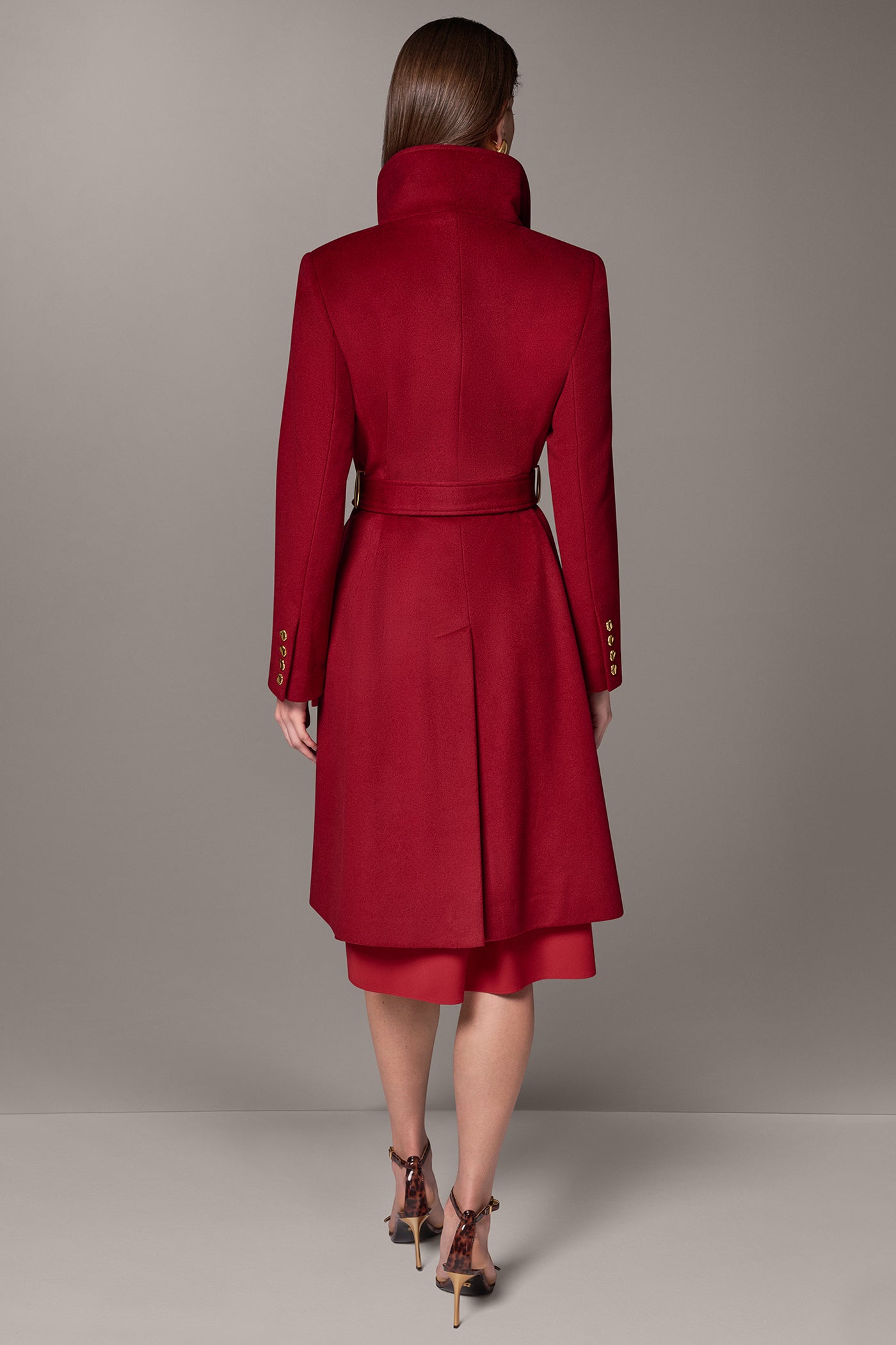 WOOL BLEND FUNNEL NECK COAT VIEW 10 | Clothing