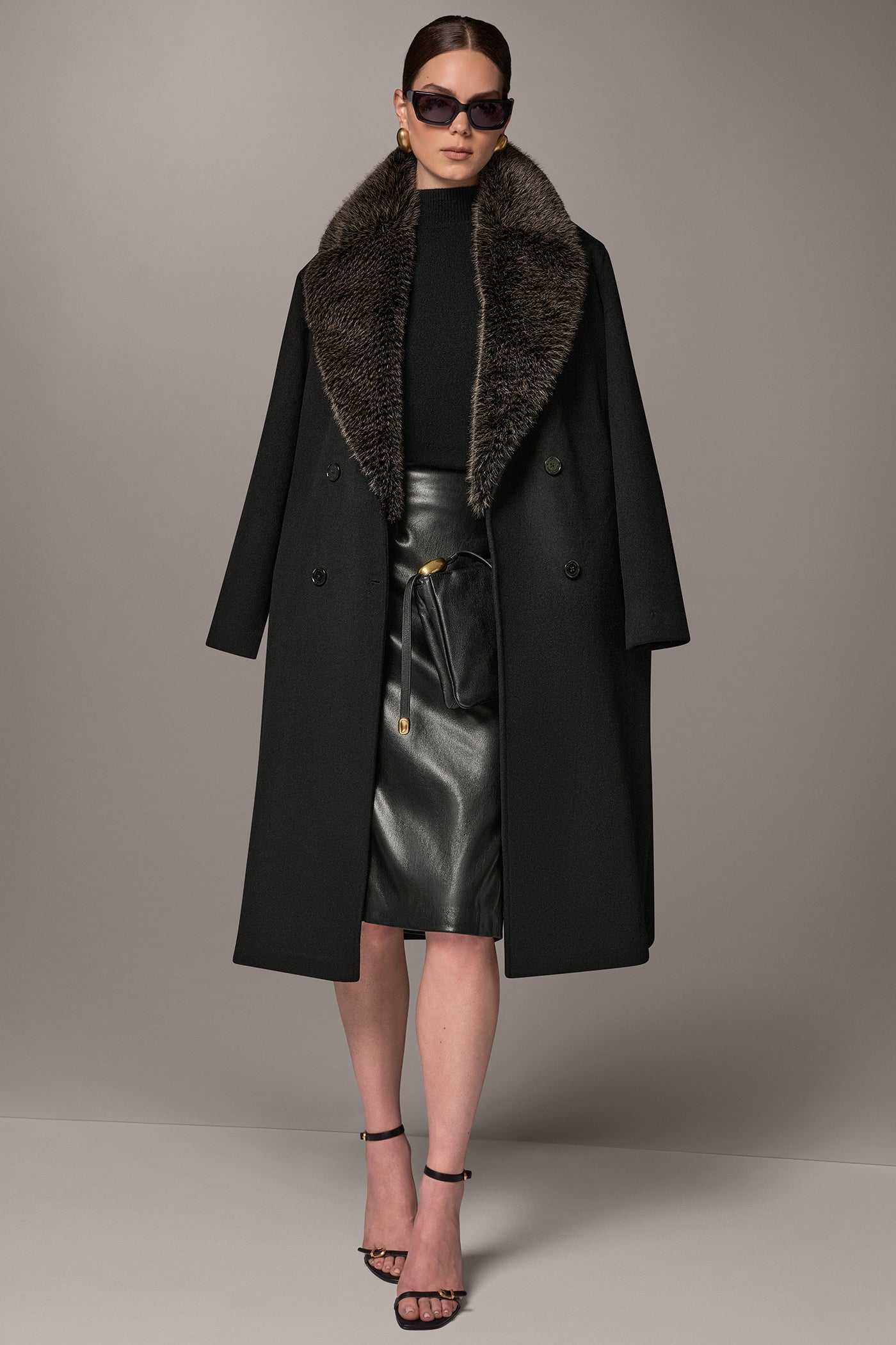 WOOL BLEND DOUBLE-BREASTED SLOUCH COAT VIEW 8