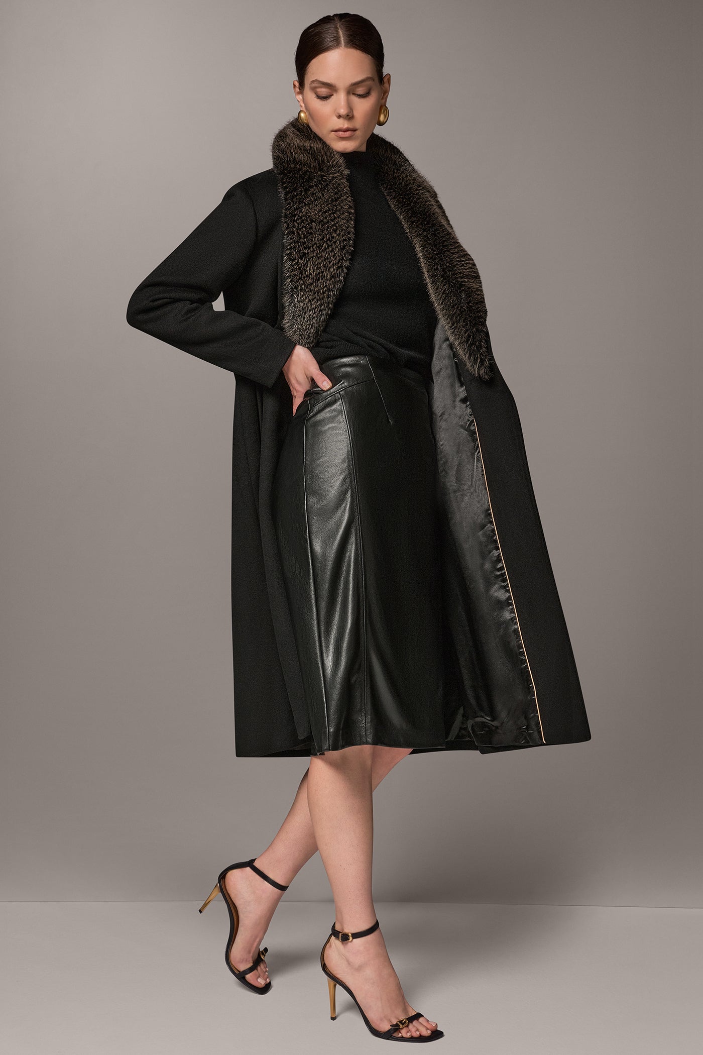 WOOL BLEND DOUBLE-BREASTED SLOUCH COAT VIEW 2