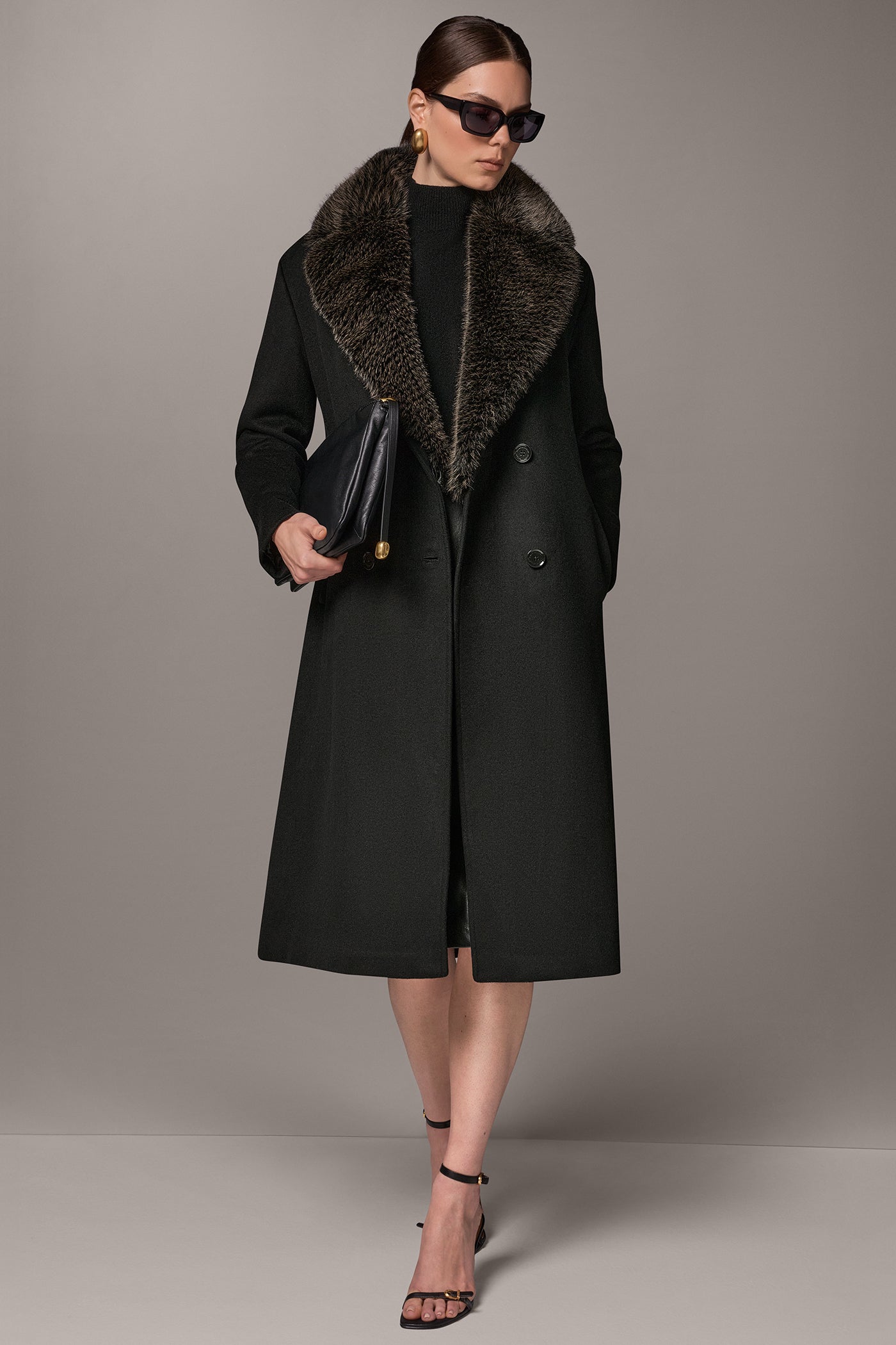 WOOL BLEND DOUBLE-BREASTED SLOUCH COAT VIEW 4