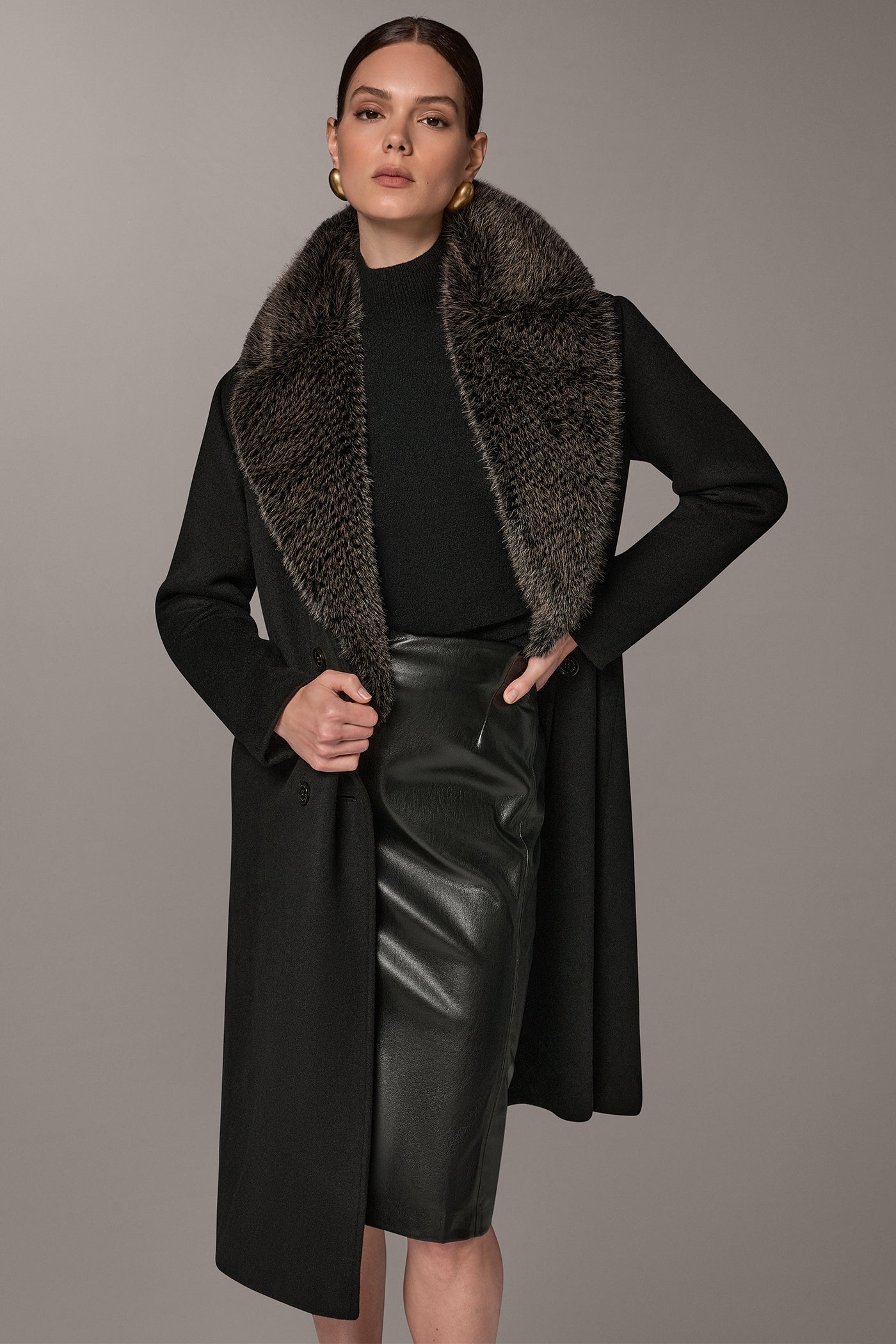 WOOL BLEND DOUBLE-BREASTED SLOUCH COAT VIEW 1