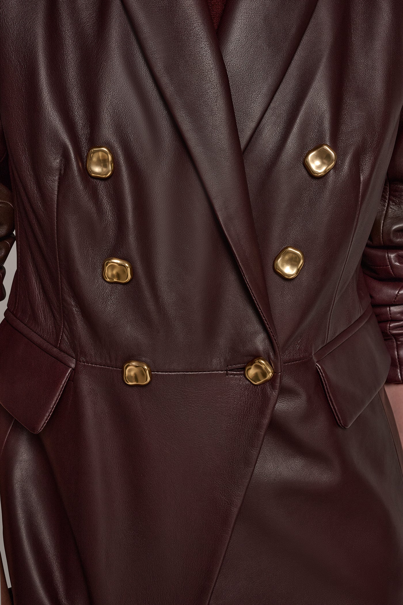 DOUBLE BREASTED LEATHER BLAZER VIEW 7