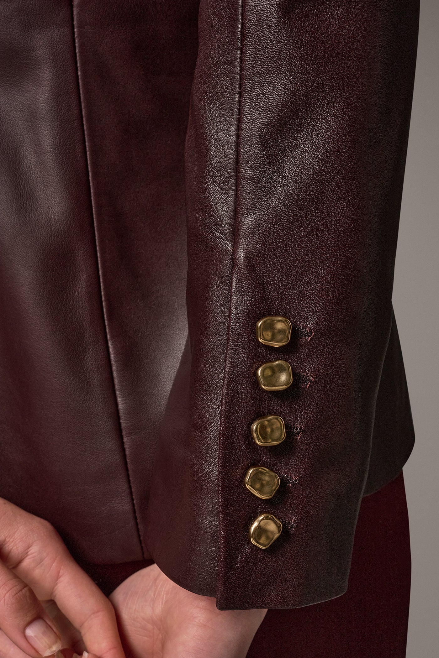 DOUBLE BREASTED LEATHER BLAZER VIEW 8