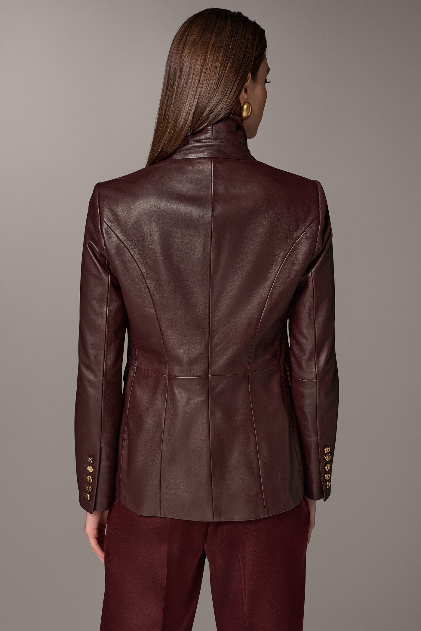 DOUBLE BREASTED LEATHER BLAZER VIEW 4