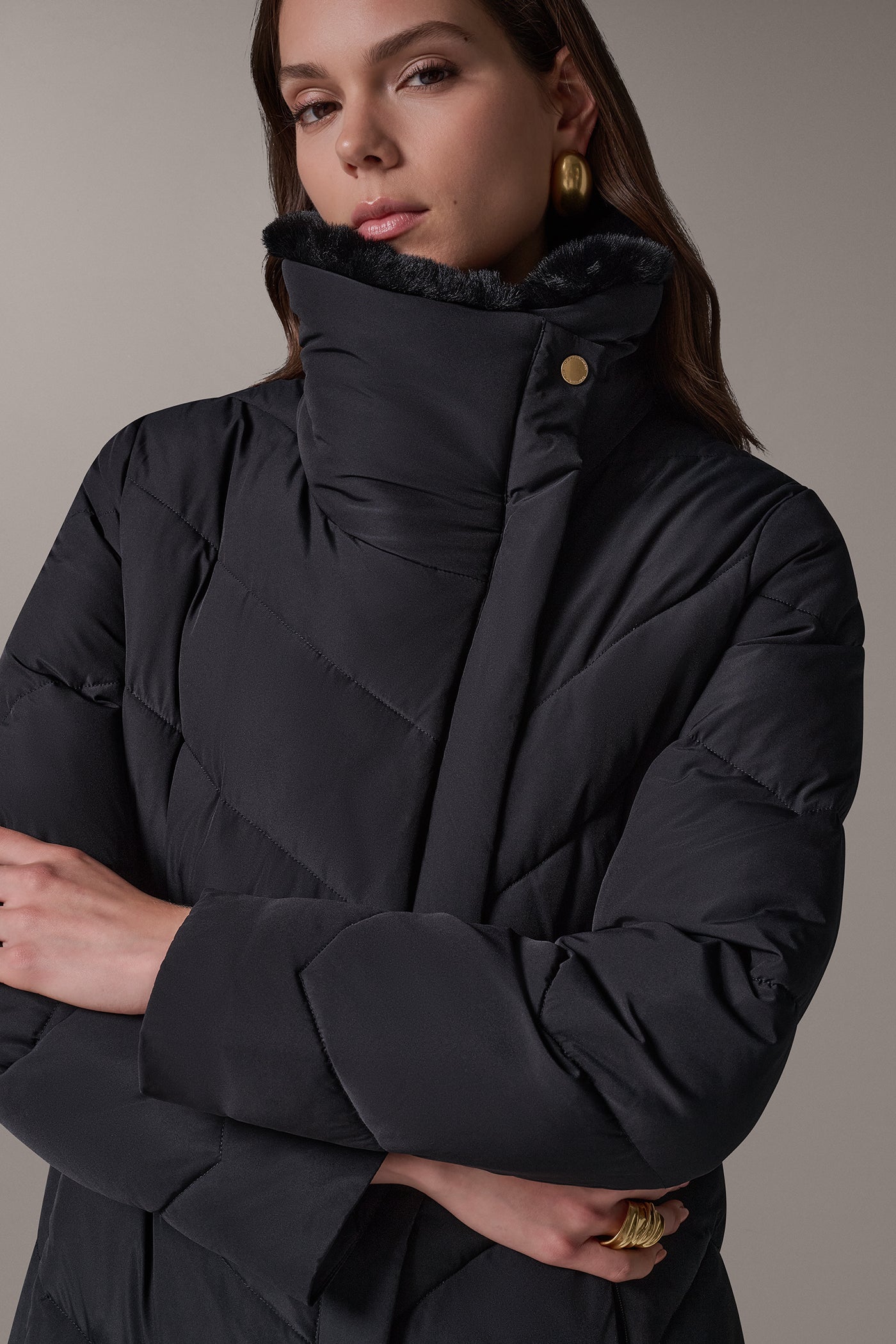 ASYMMETRIC DOWN PUFFER JACKET VIEW 4