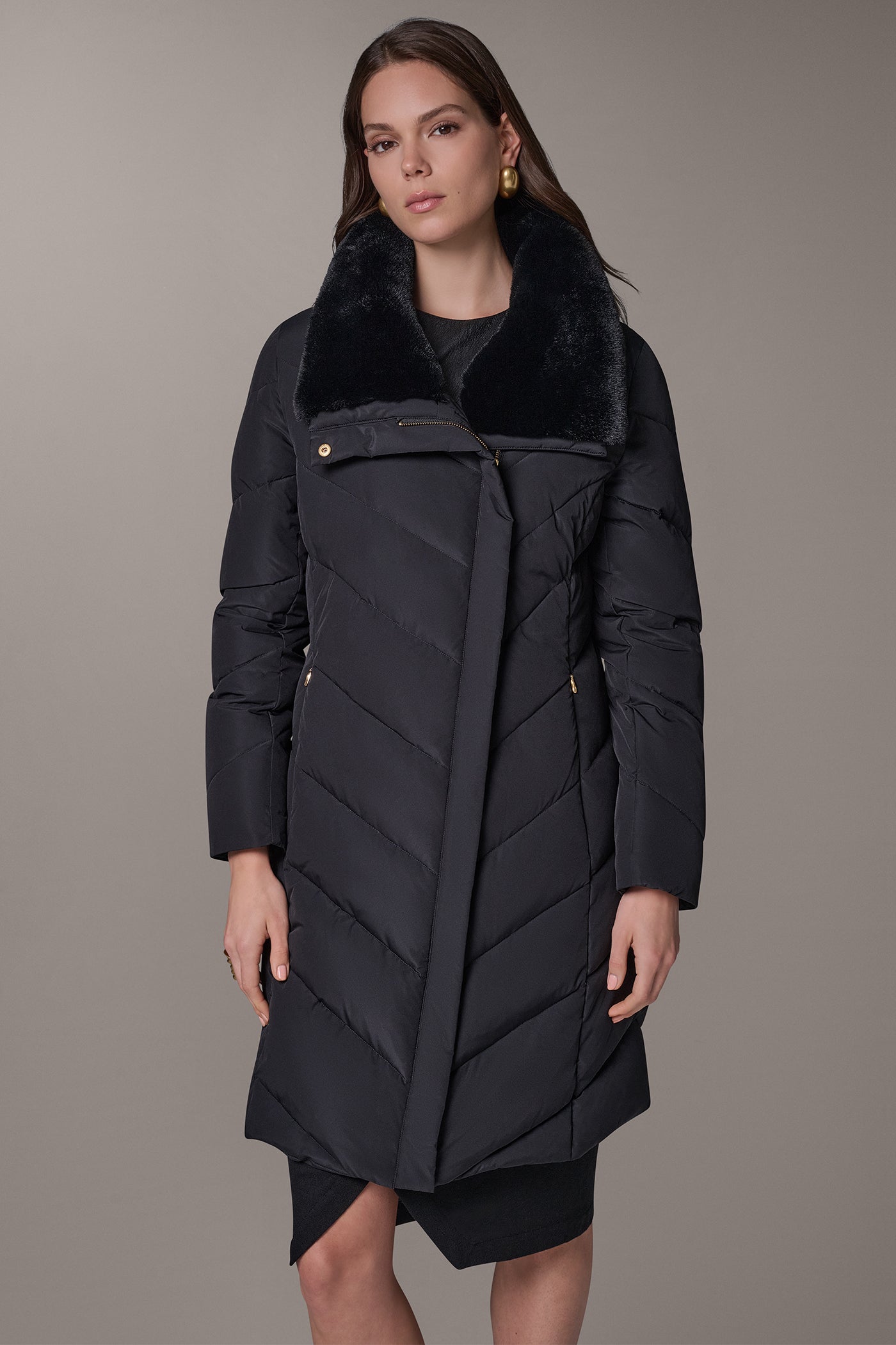 ASYMMETRIC DOWN PUFFER JACKET VIEW 1