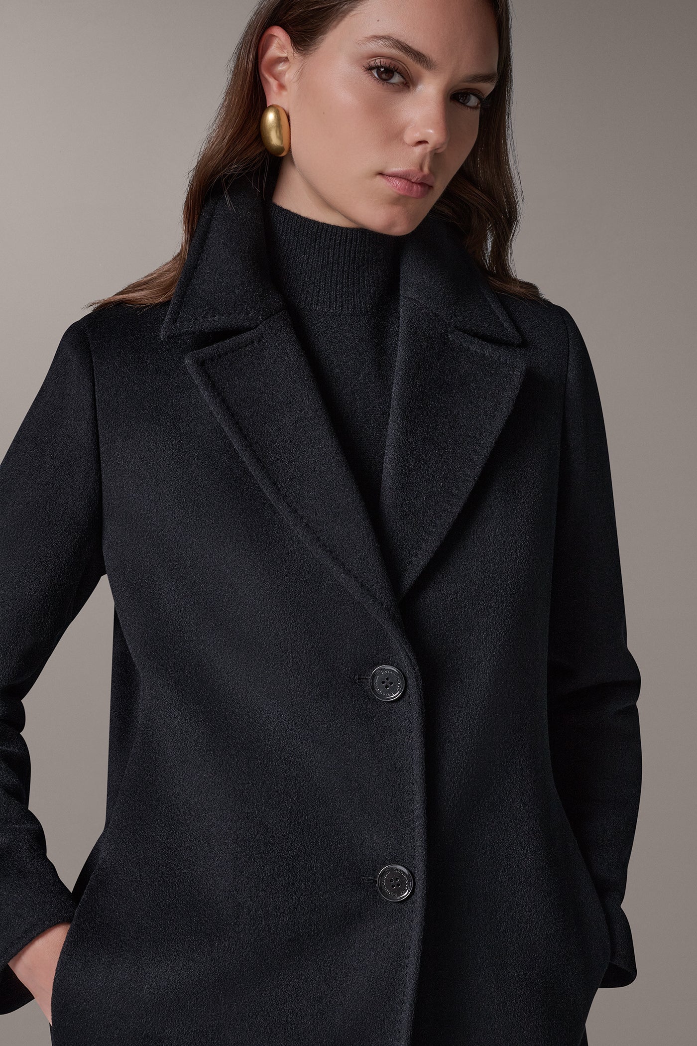 TWO BUTTON REEFER COAT VIEW 2