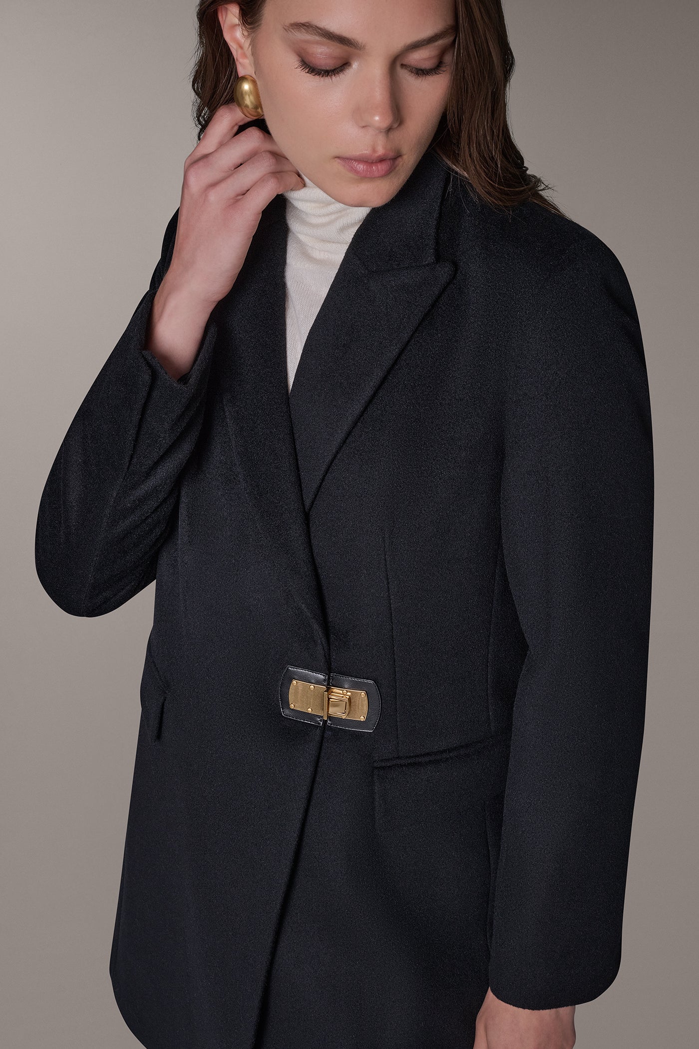 WOOL BLEND BUCKLE BLAZER COAT VIEW 5 | New Arrivals