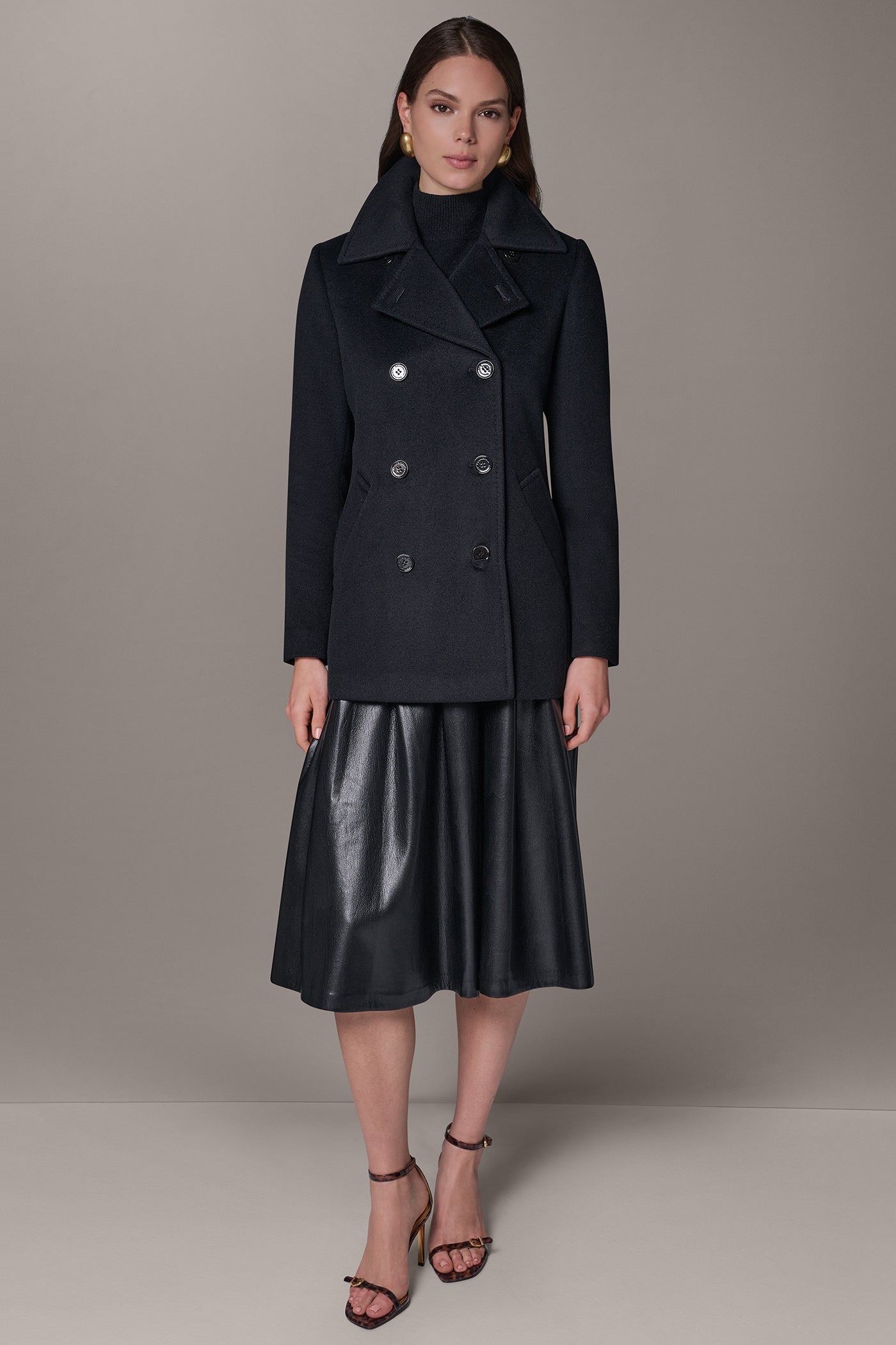 WOOL BLEND DOUBLE-BREASTED PEACOAT VIEW 4
