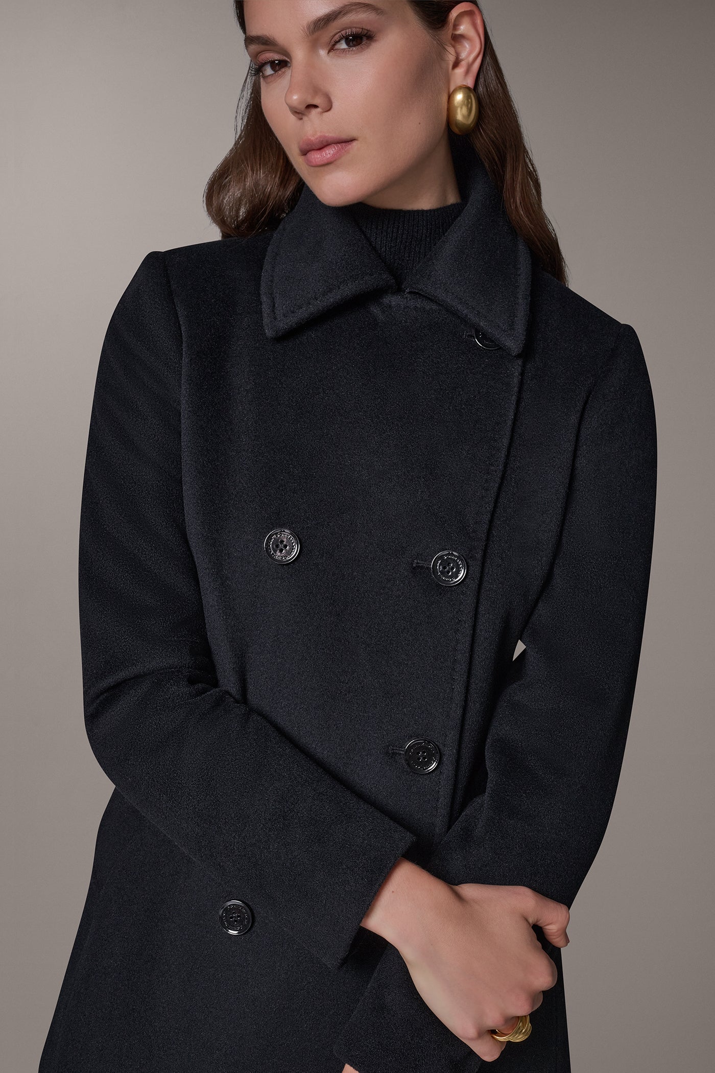 WOOL BLEND DOUBLE-BREASTED PEACOAT VIEW 5