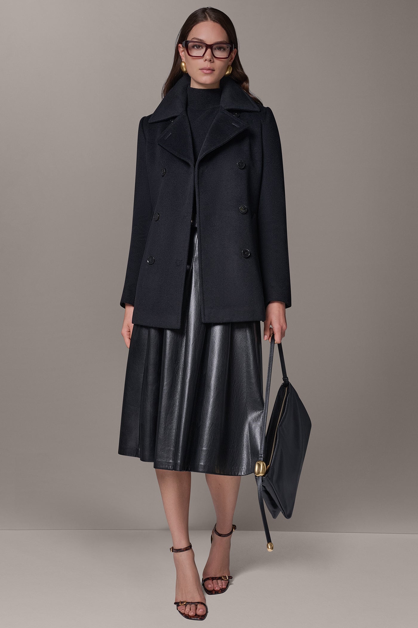 WOOL BLEND DOUBLE-BREASTED PEACOAT VIEW 8