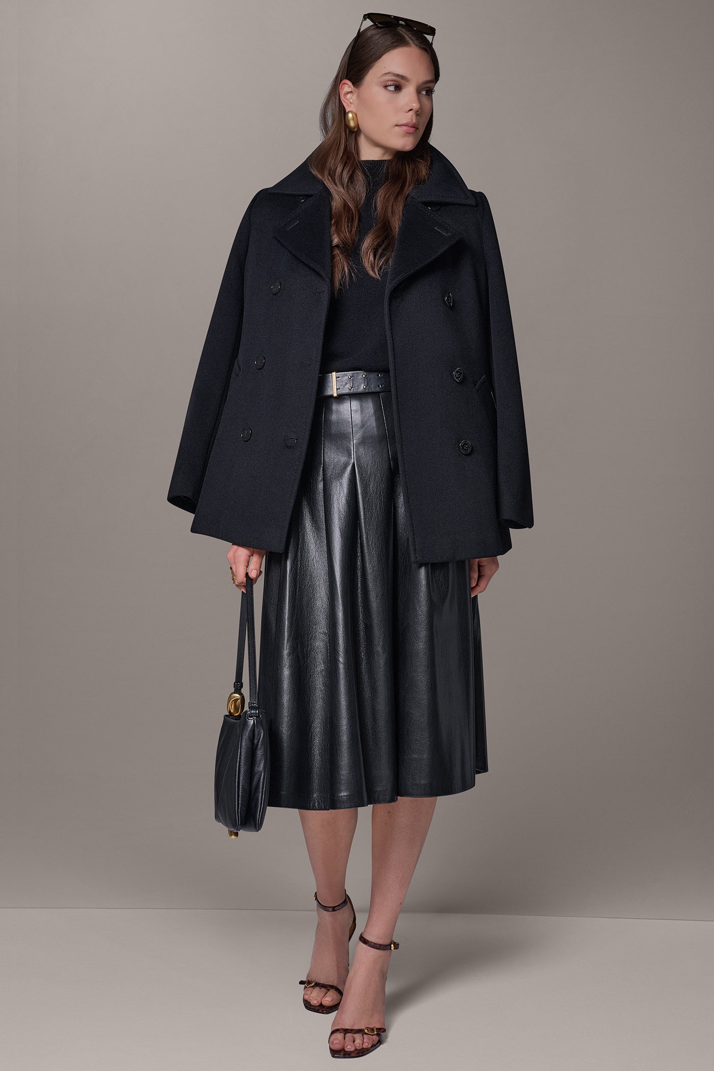 WOOL BLEND DOUBLE-BREASTED PEACOAT VIEW 9