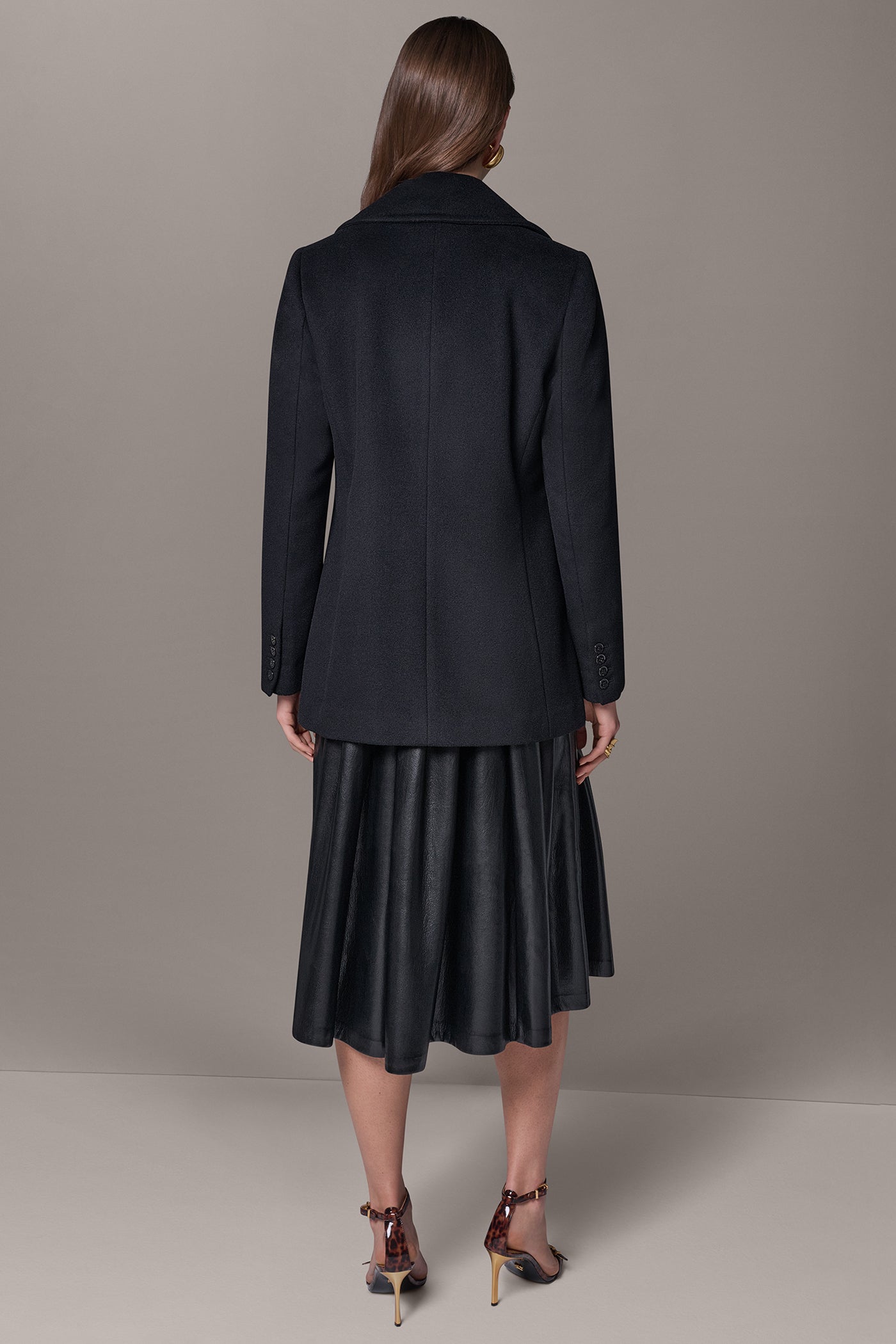WOOL BLEND DOUBLE-BREASTED PEACOAT VIEW 10