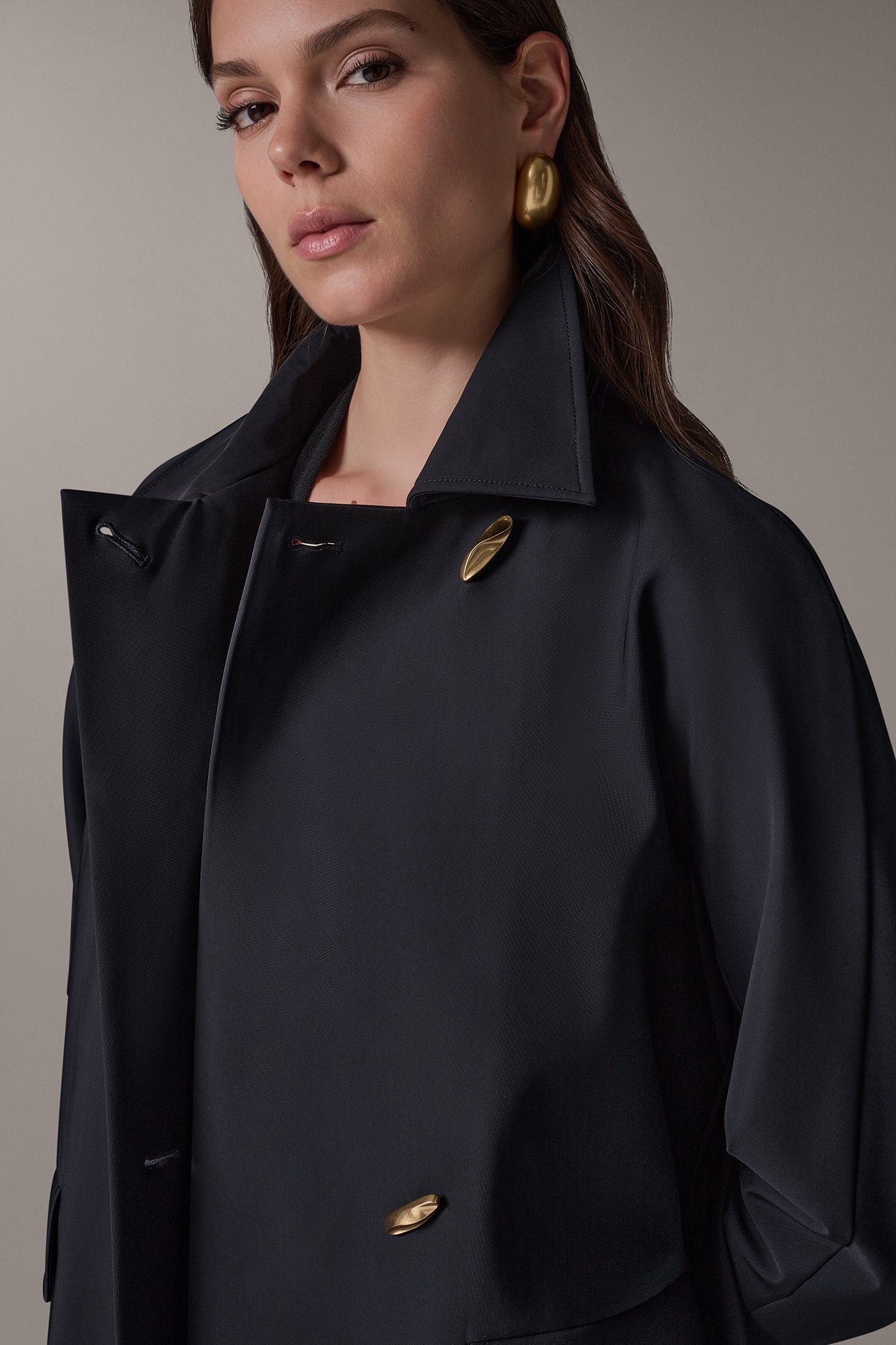 TAILORED COAT WITH GOLD HARDWARE VIEW 6