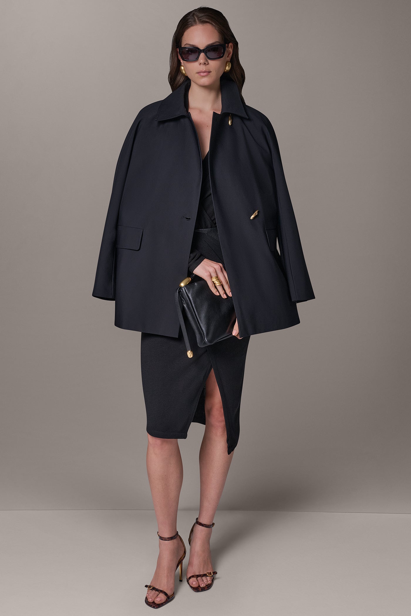 TAILORED COAT WITH GOLD HARDWARE VIEW 9