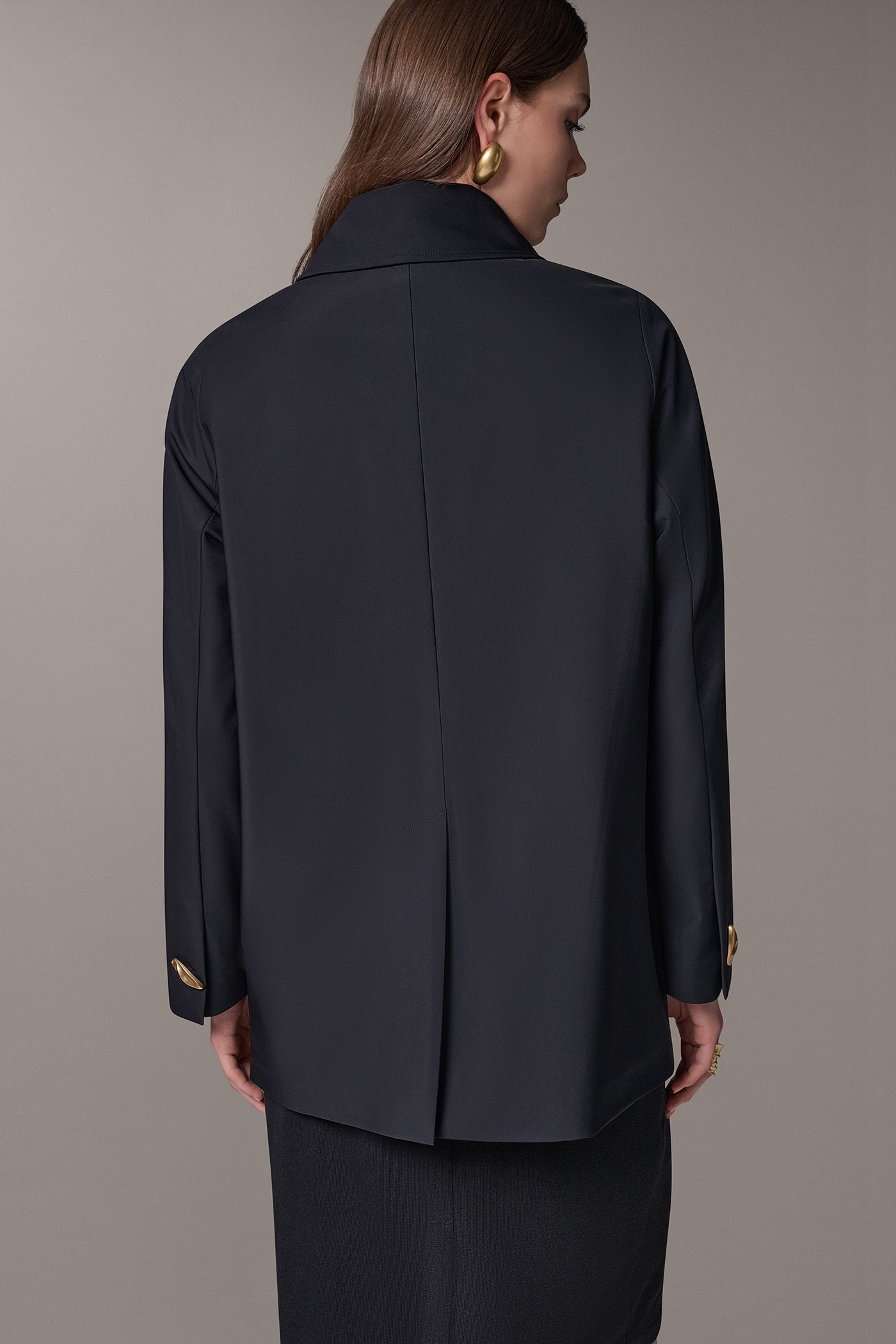 TAILORED COAT WITH GOLD HARDWARE VIEW 10