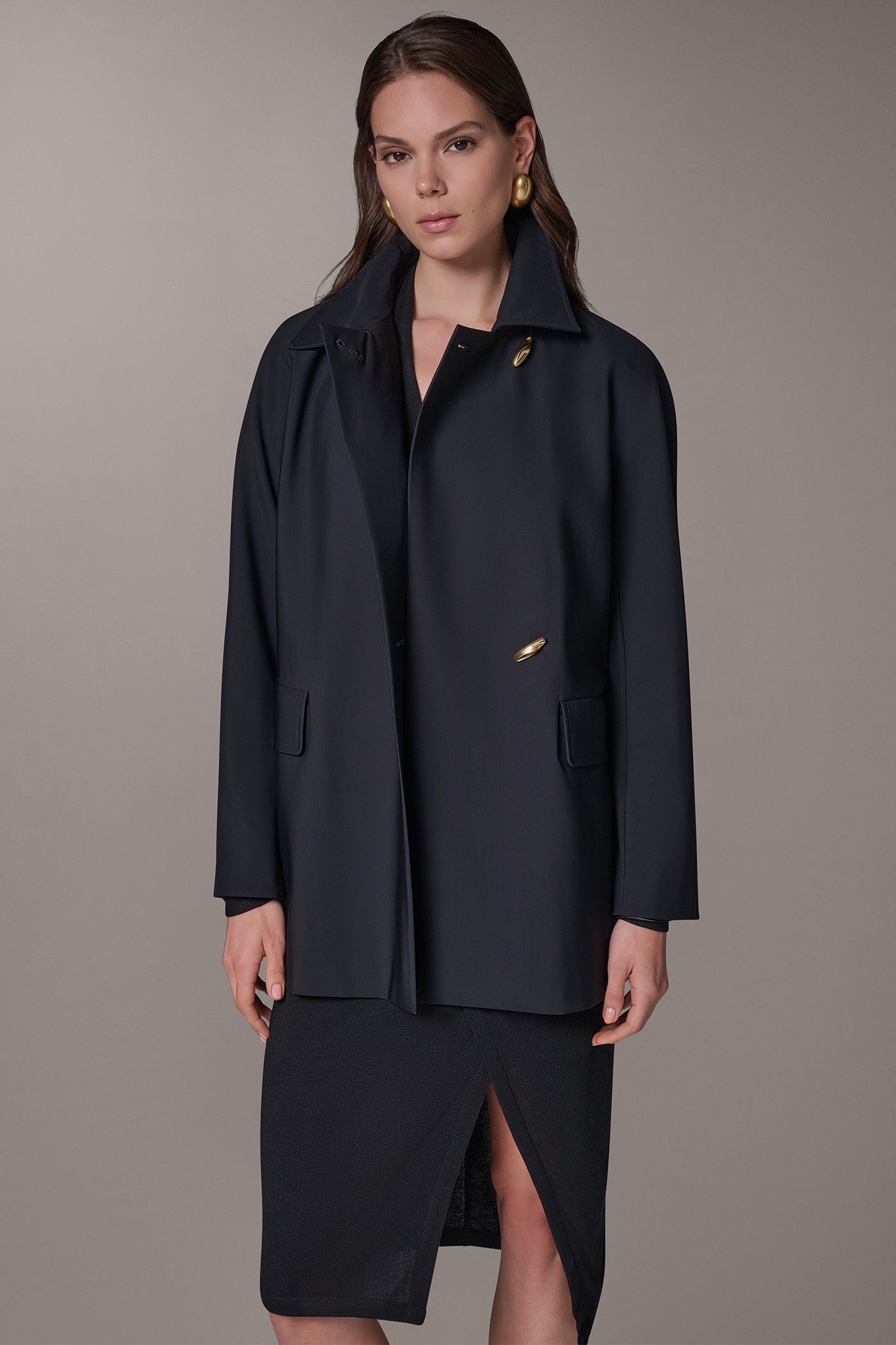 TAILORED COAT WITH GOLD HARDWARE VIEW 11