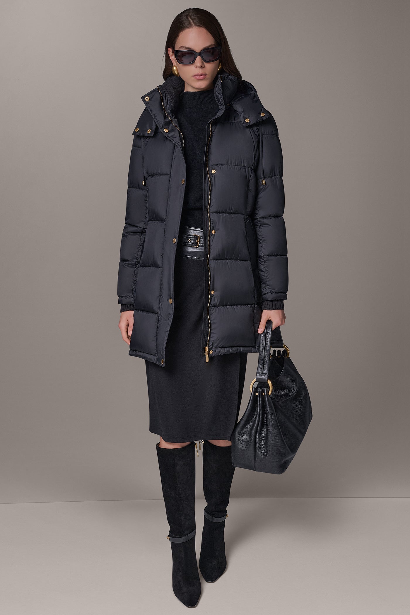HOODED RIB TRIM PUFFER COAT VIEW 8 | New Arrivals