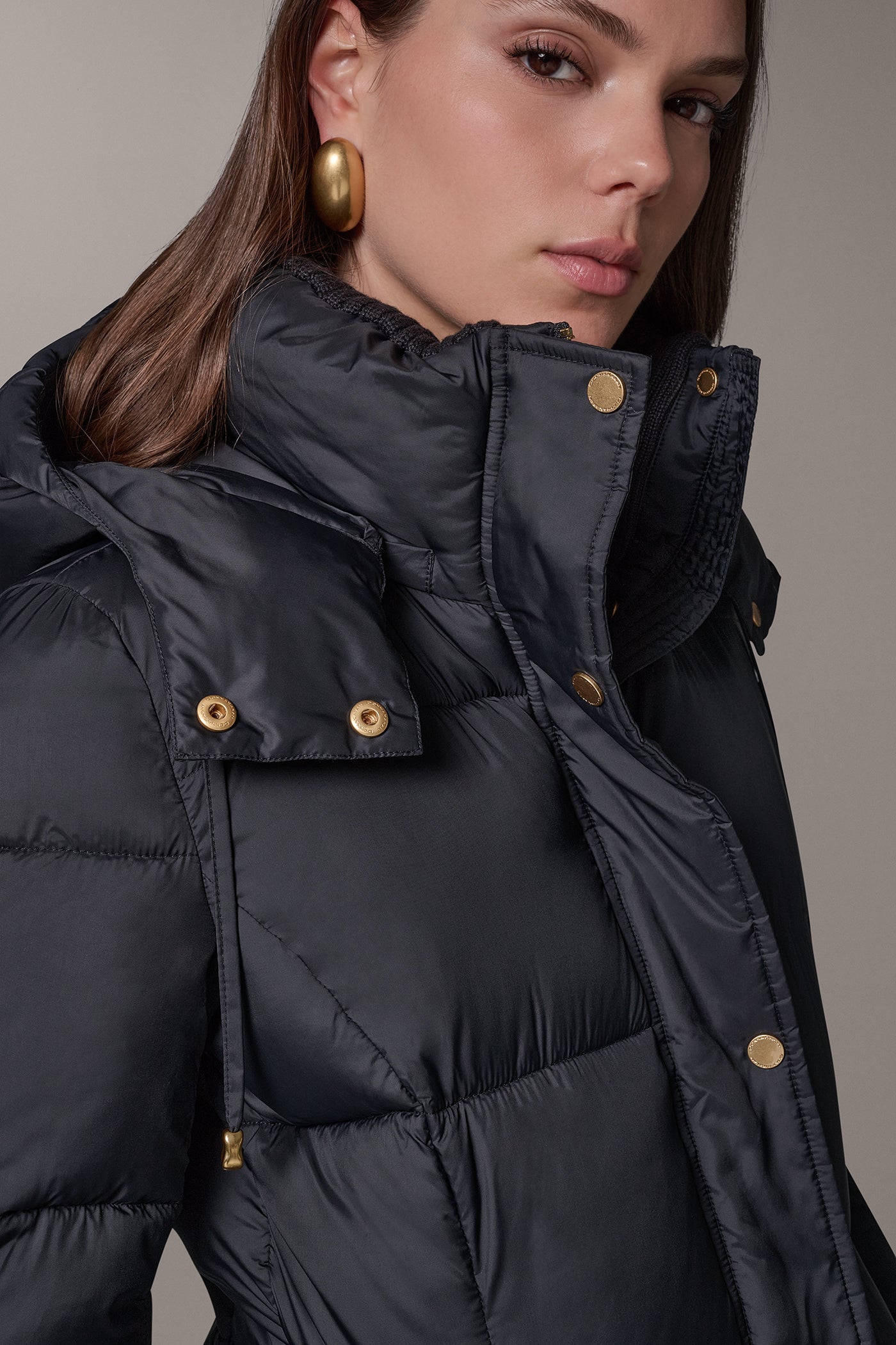 HOODED RIB TRIM PUFFER COAT VIEW 5 | New Arrivals