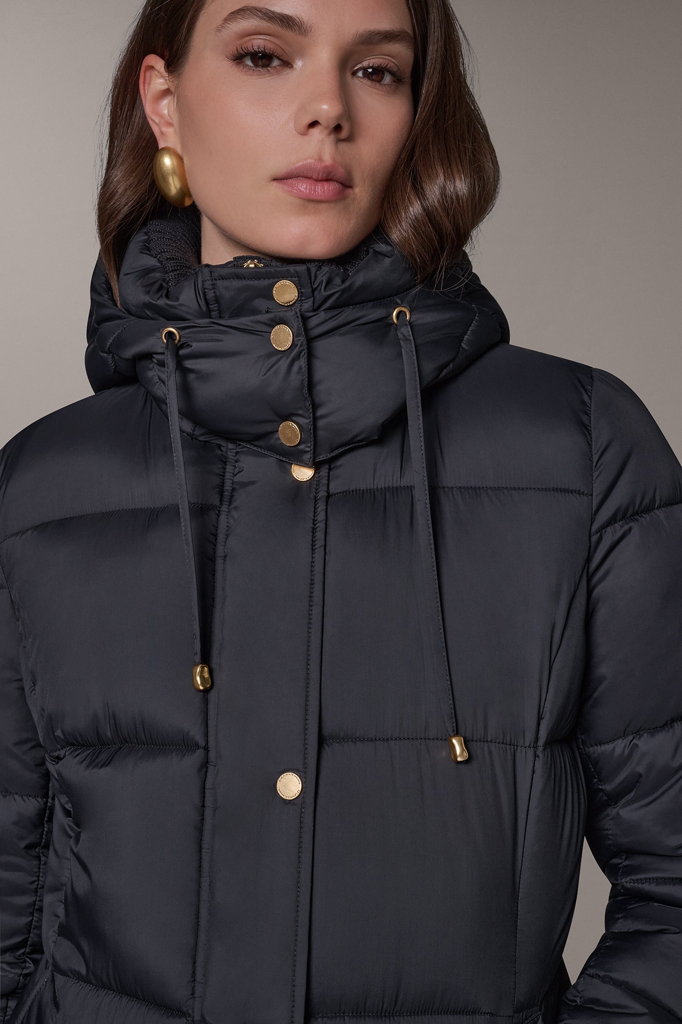 HOODED RIB TRIM PUFFER COAT VIEW 10 | New Arrivals
