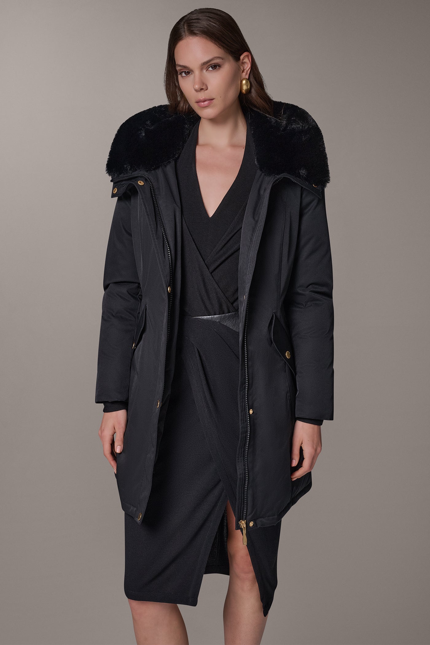 MODERN HOODED PARKA VIEW 1