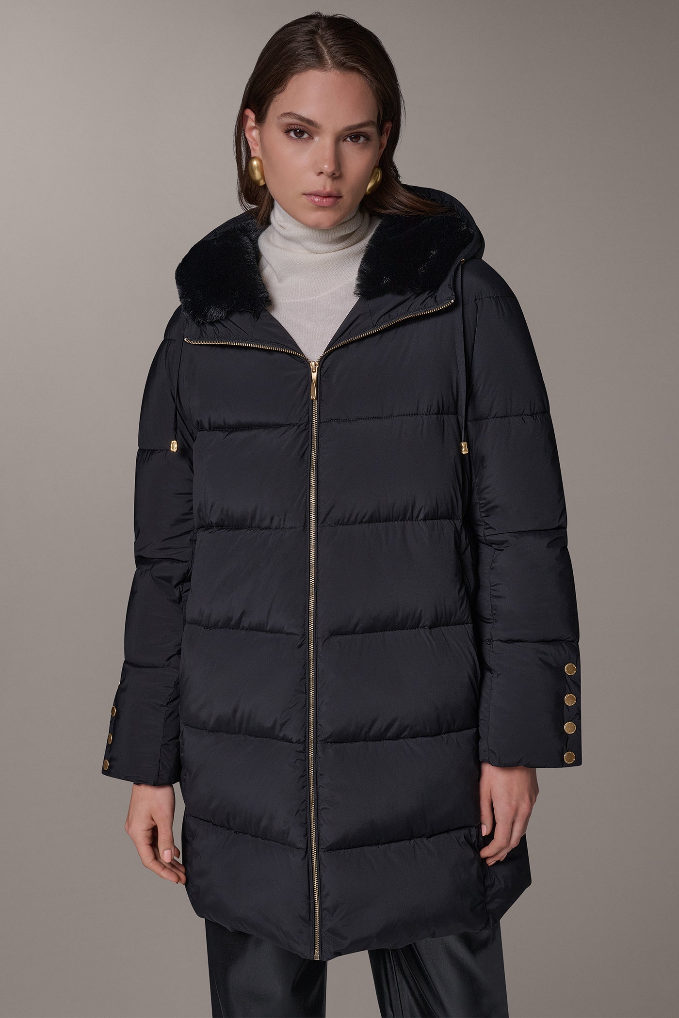 Long Hooded Down Filled Puffer Coat