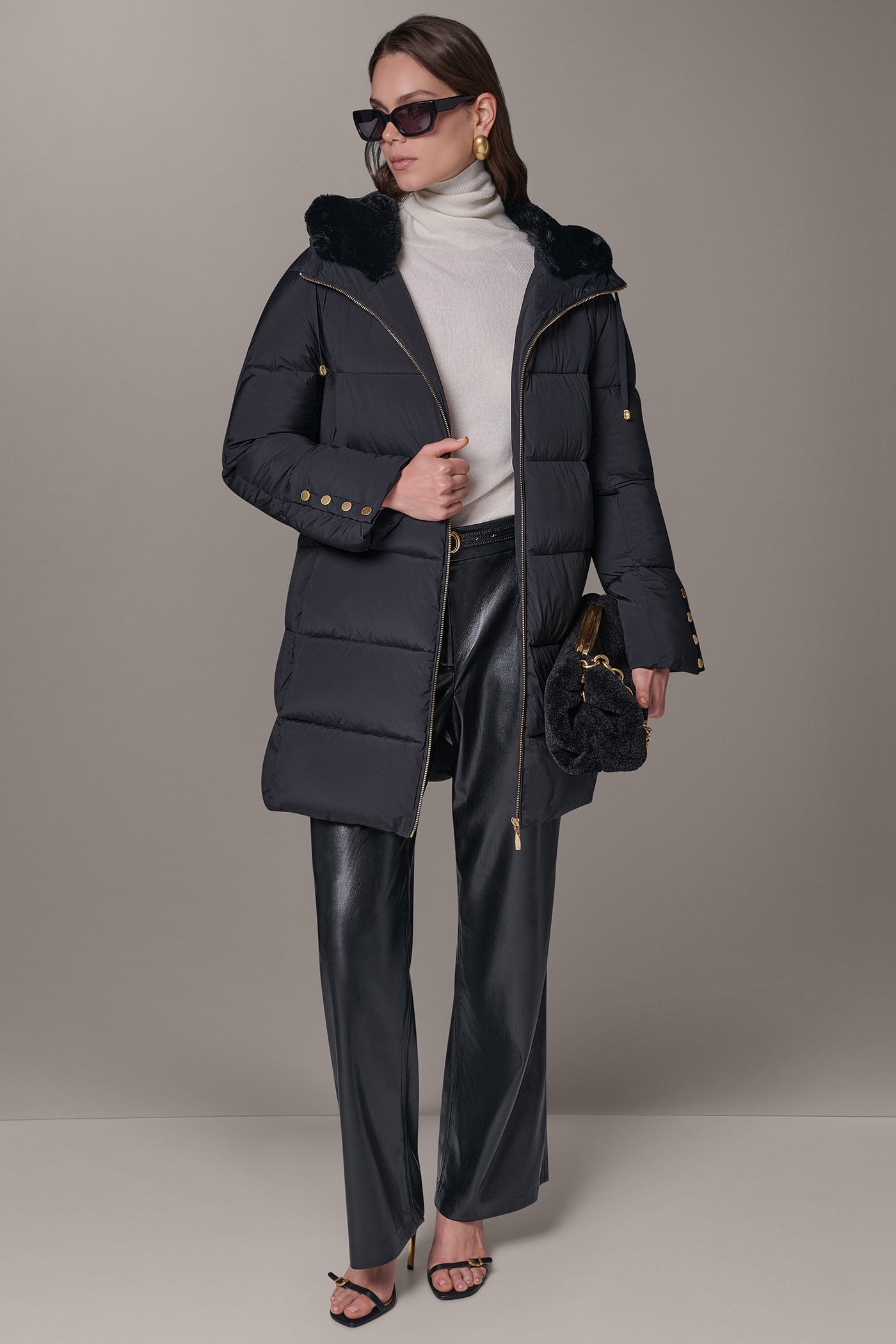 Long Hooded Down Filled Puffer Coat VIEW 8