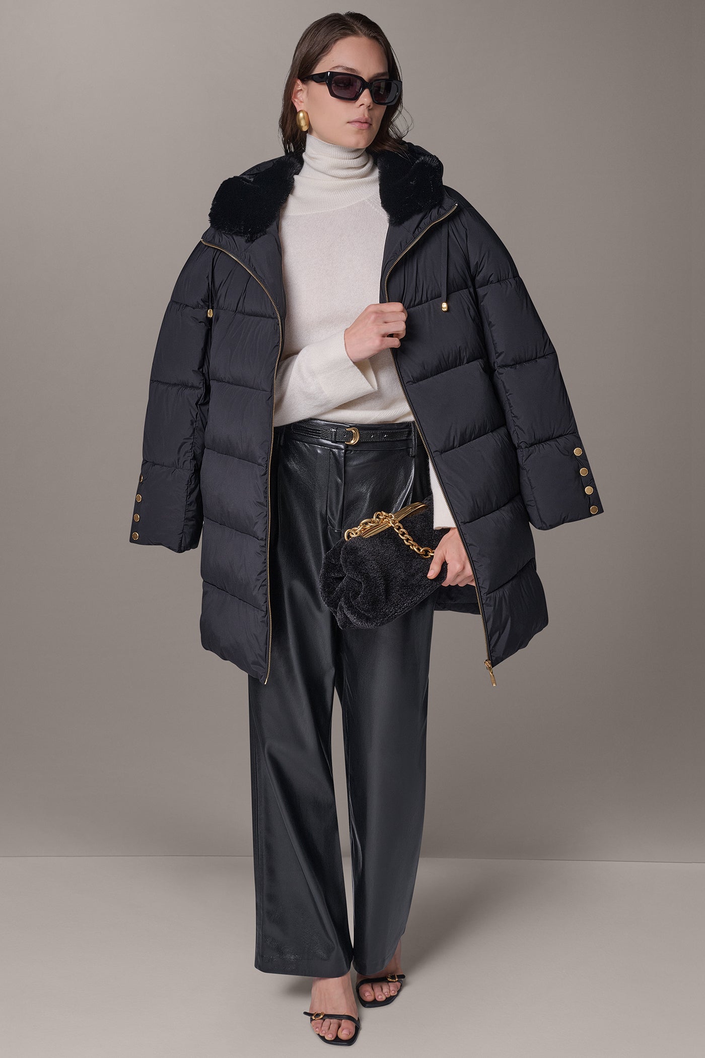 Long Hooded Down Filled Puffer Coat VIEW 7