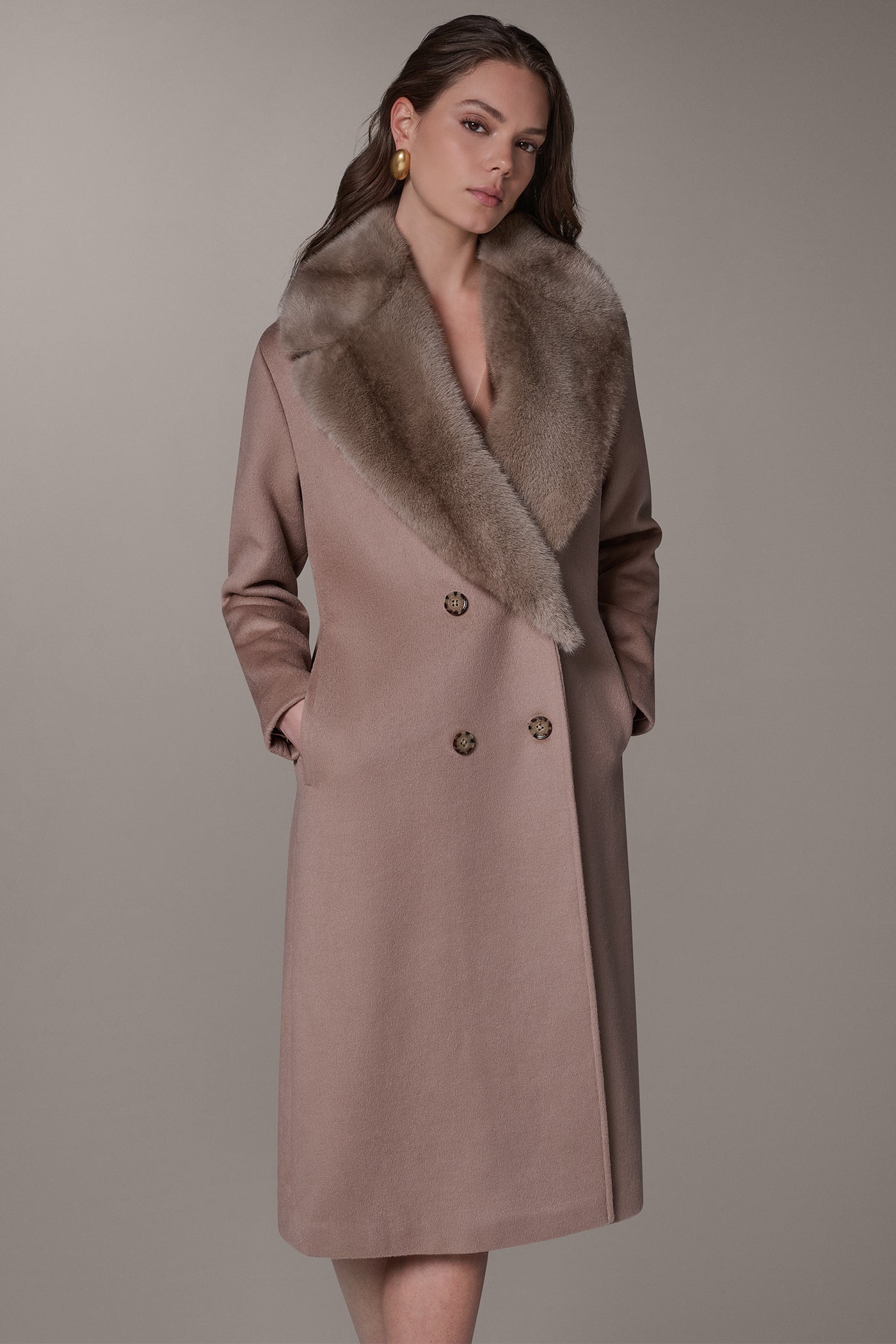 WOOL BLEND DOUBLE-BREASTED SLOUCH COAT VIEW 2