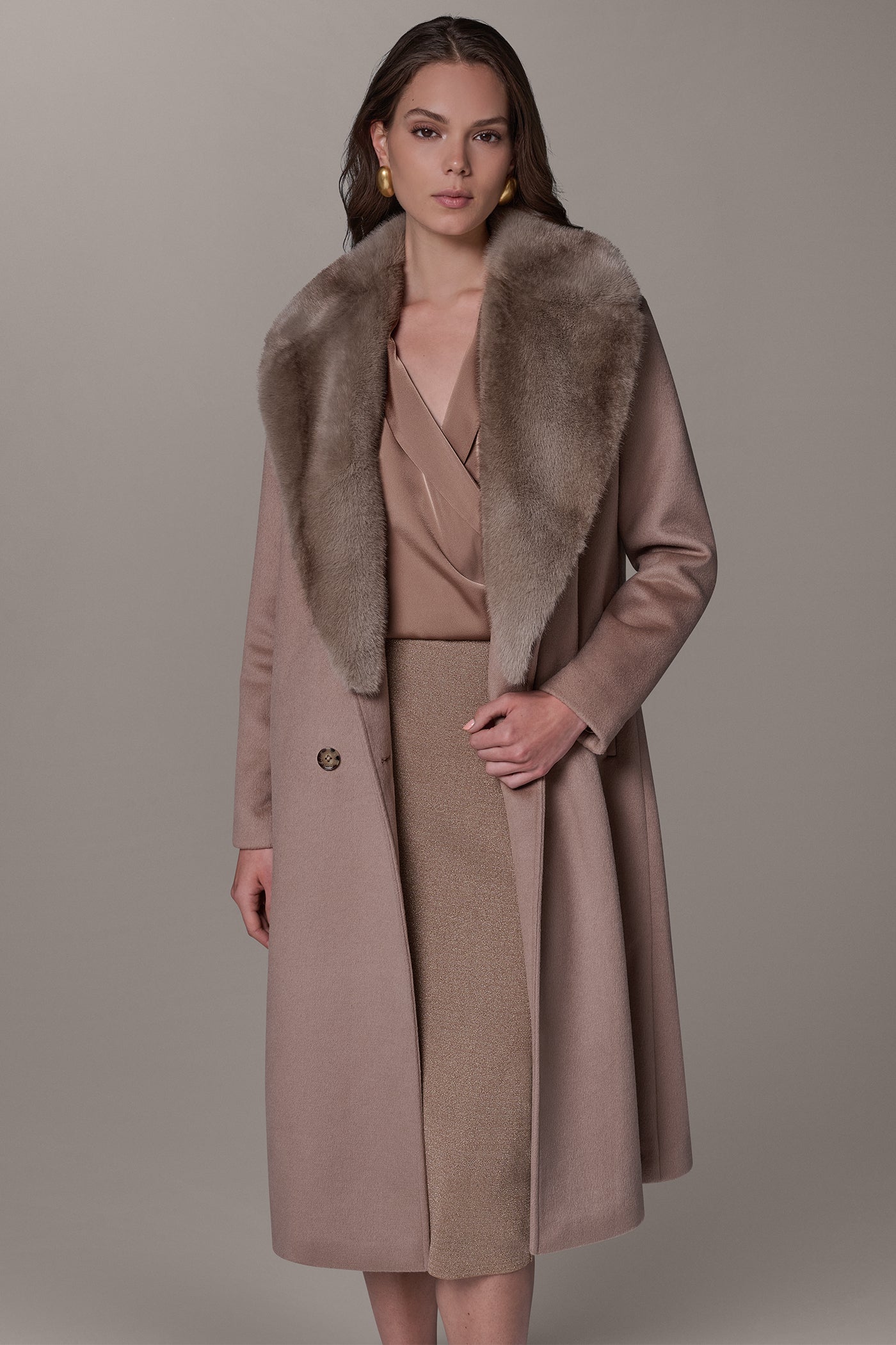 WOOL BLEND DOUBLE-BREASTED SLOUCH COAT VIEW 1