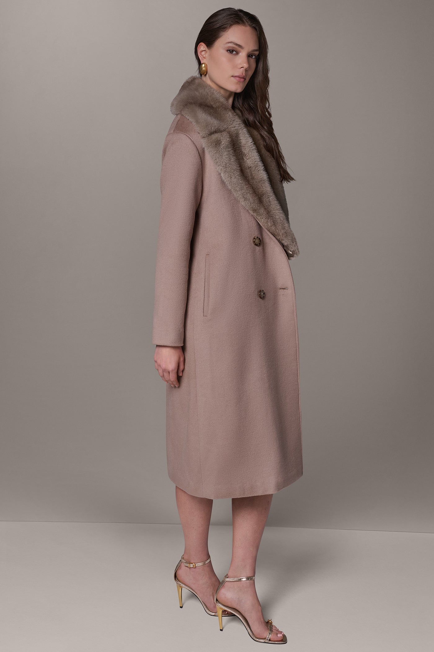 WOOL BLEND DOUBLE-BREASTED SLOUCH COAT VIEW 4