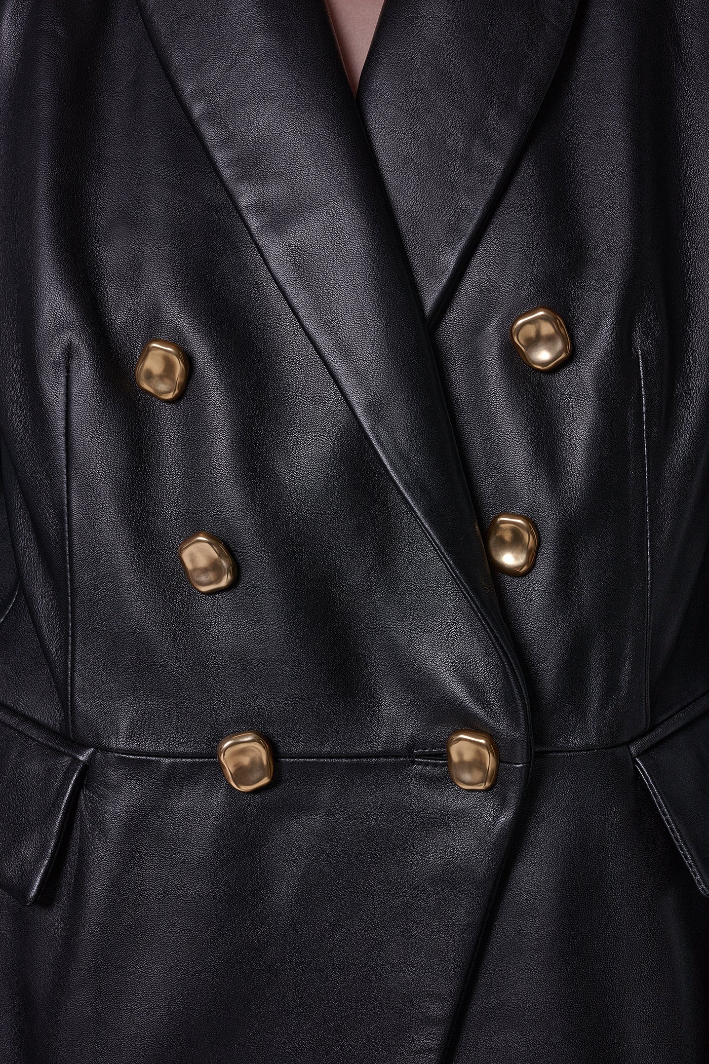DOUBLE BREASTED LEATHER BLAZER VIEW 5