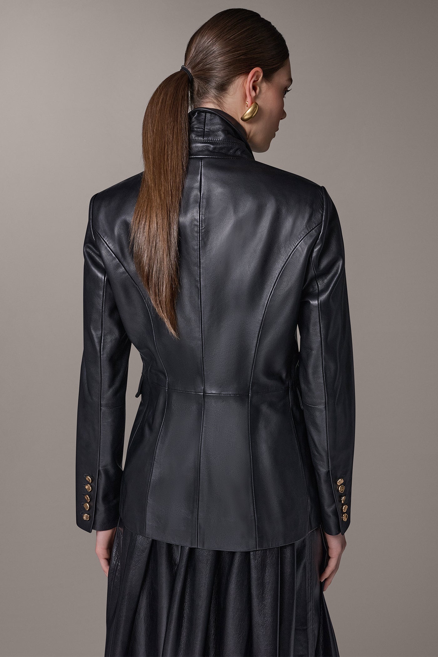 DOUBLE BREASTED LEATHER BLAZER VIEW 7