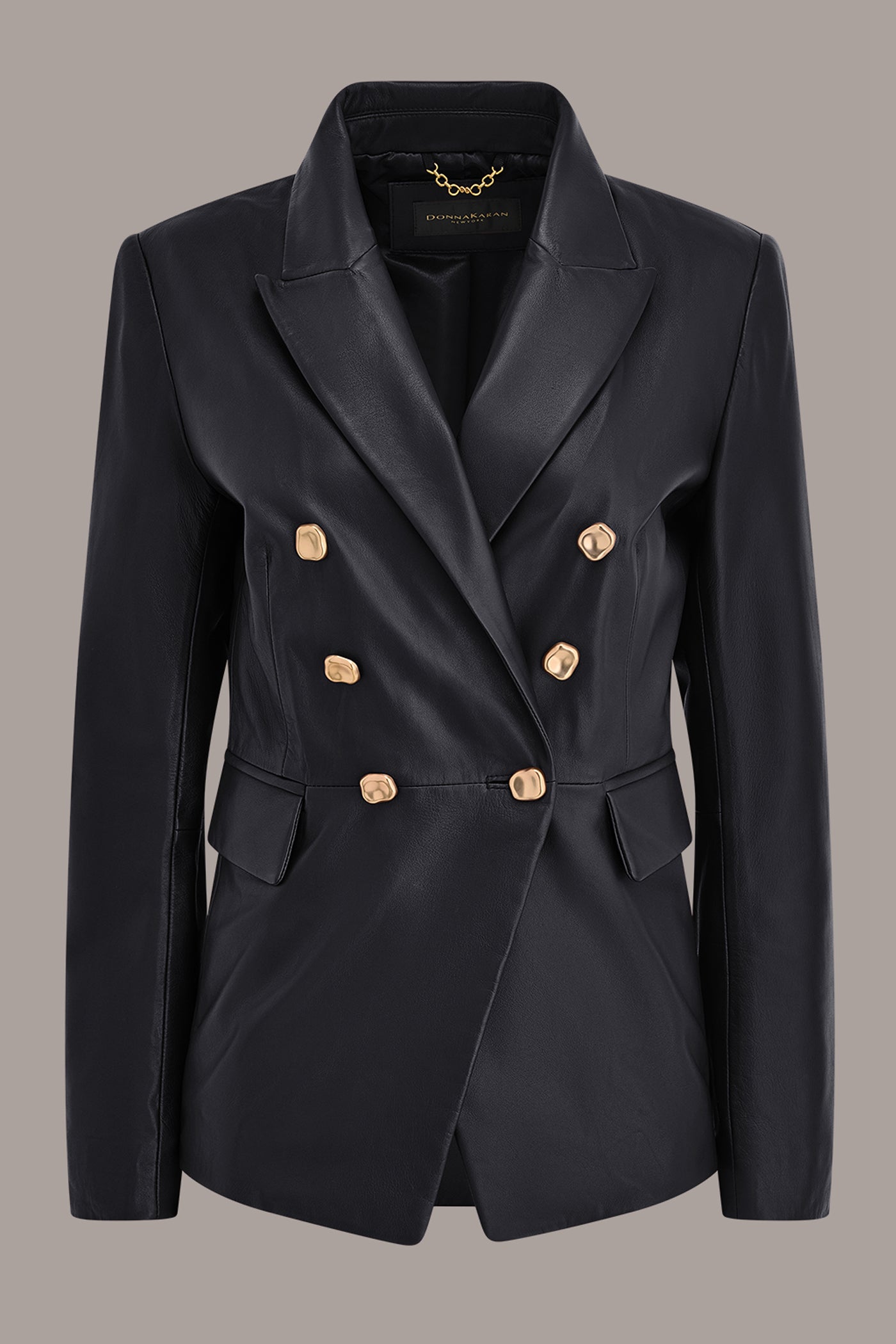 DOUBLE BREASTED LEATHER BLAZER VIEW 9