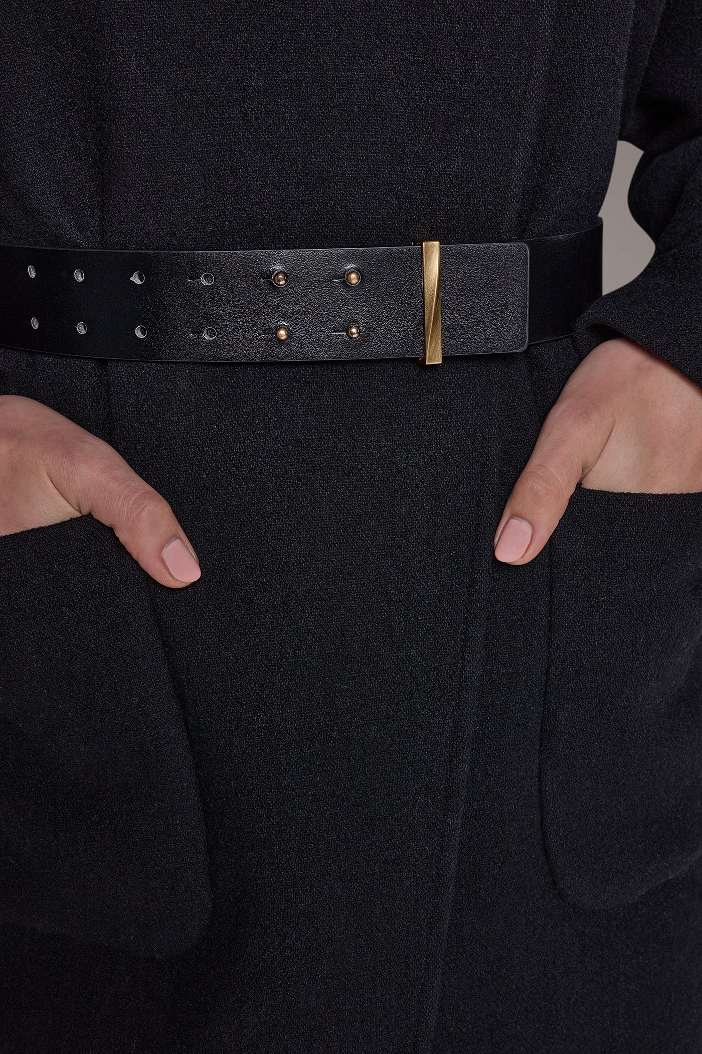 WOOL BLEND HIGH NECK WRAP COAT VIEW 10