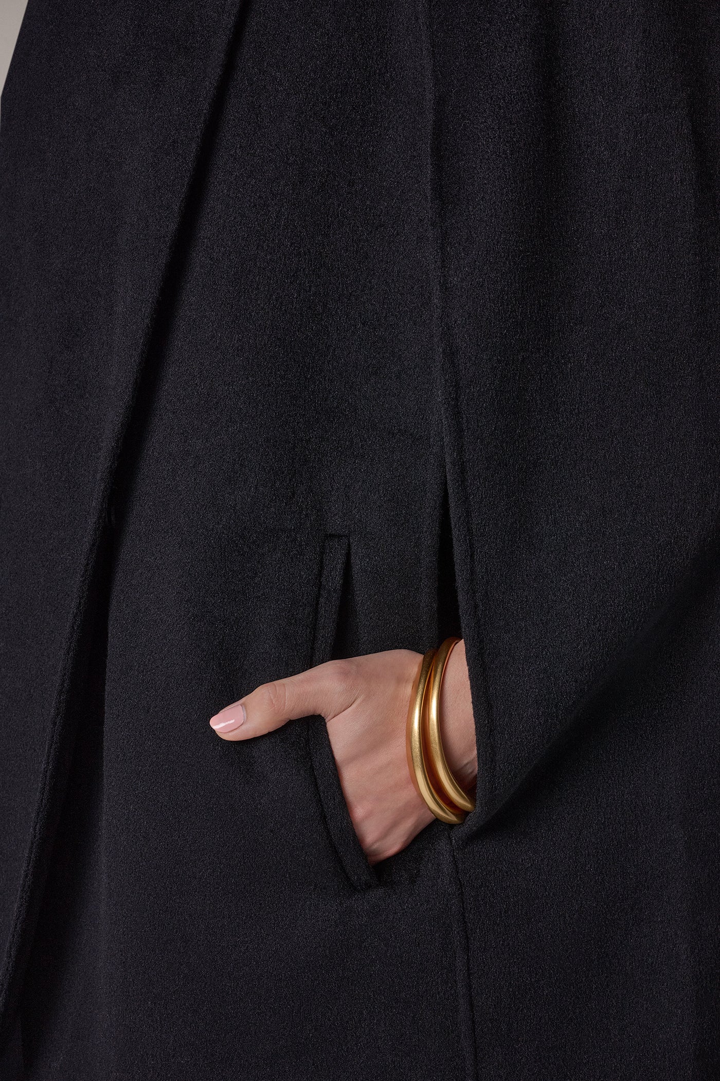 WOOL BLEND WRAP-EFFECT BUTTON CAPE VIEW 8