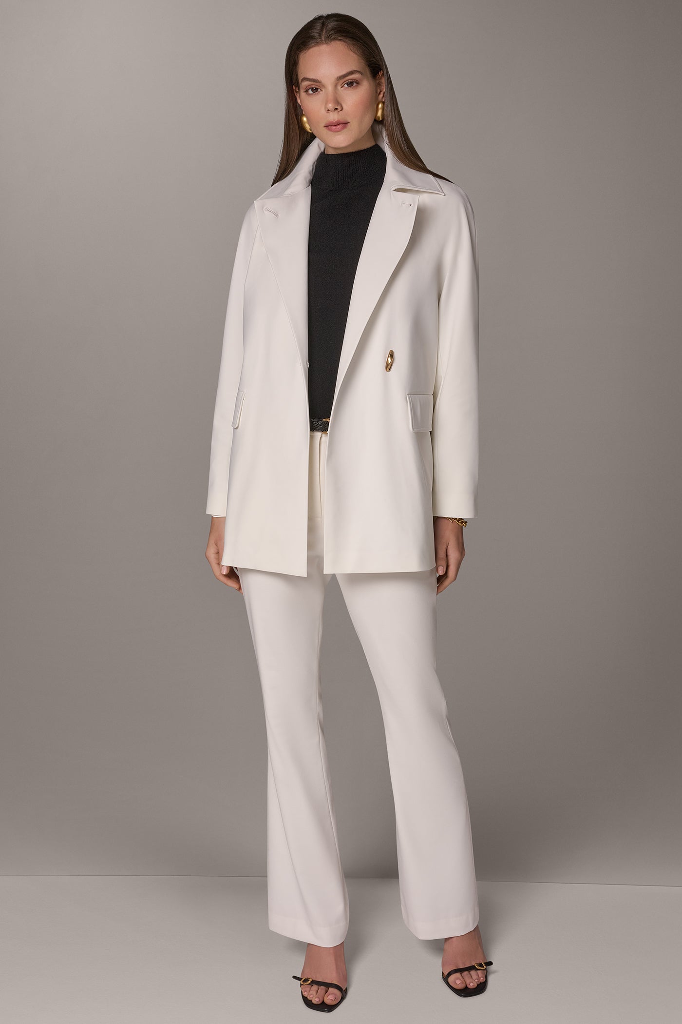 TAILORED COAT WITH GOLD HARDWARE VIEW 5