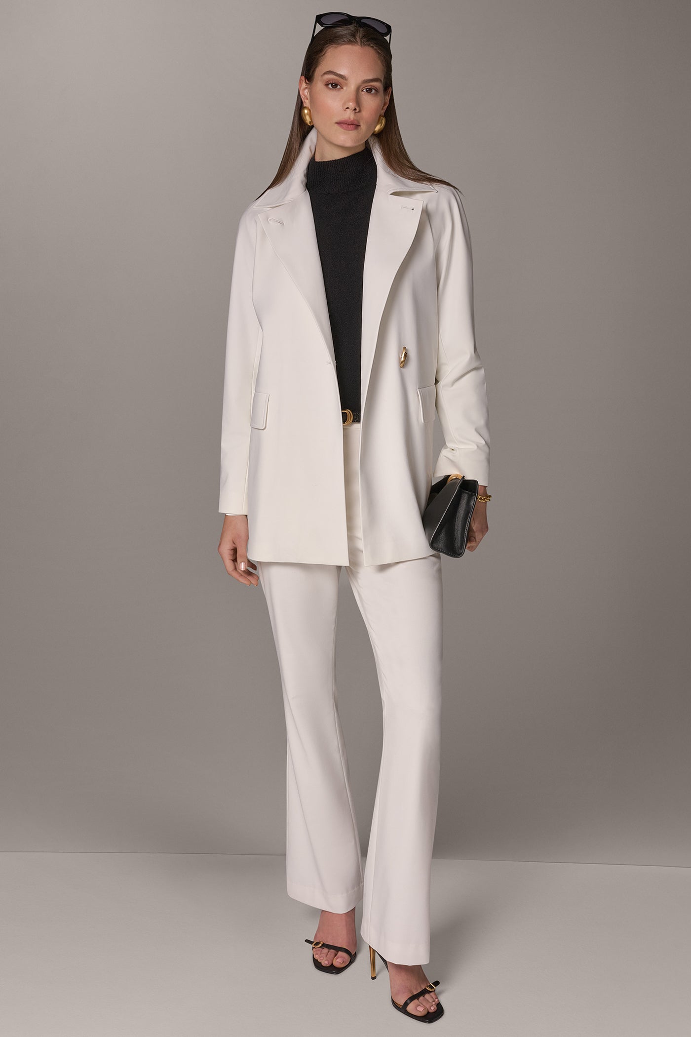 TAILORED COAT WITH GOLD HARDWARE VIEW 7
