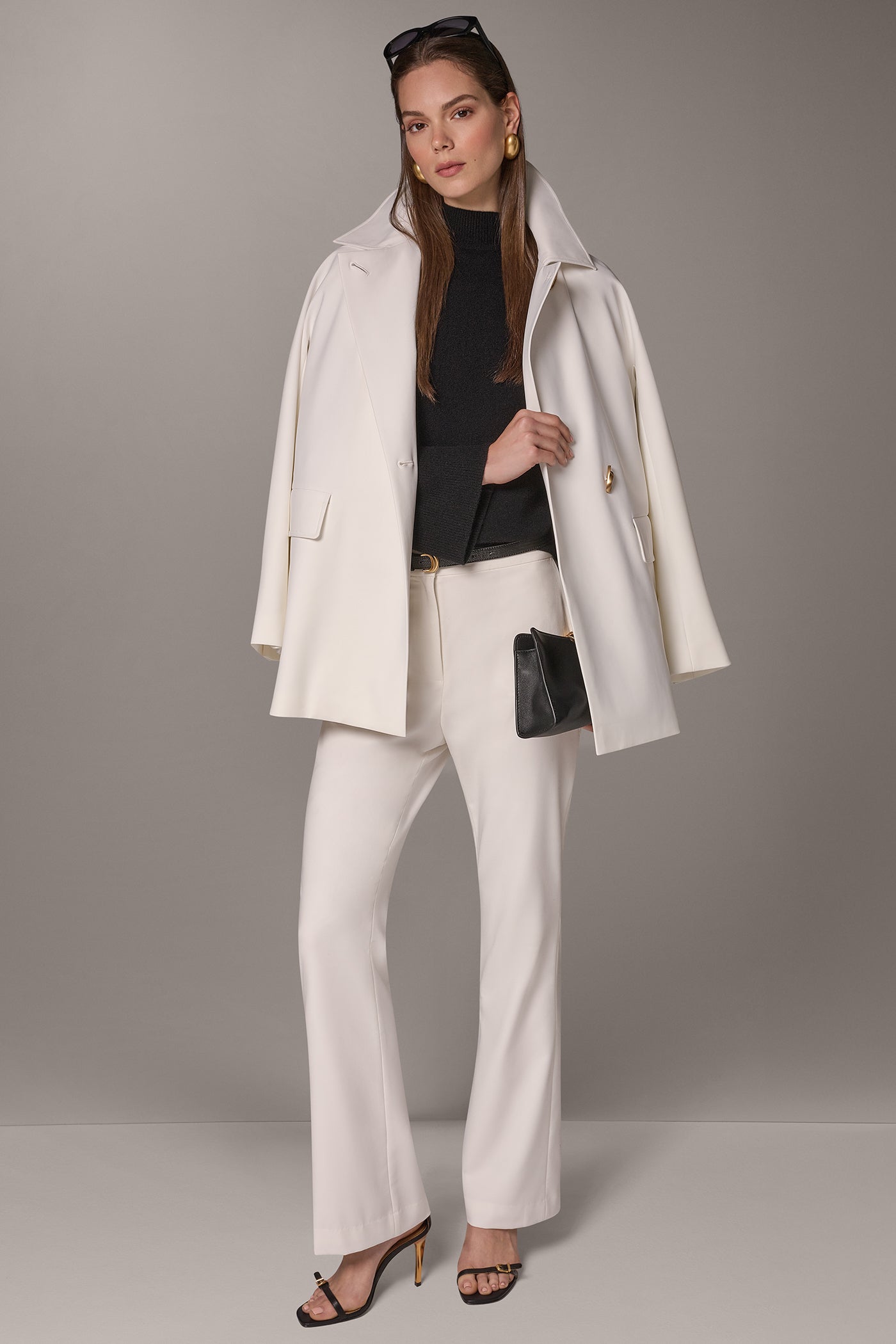 TAILORED COAT WITH GOLD HARDWARE VIEW 6
