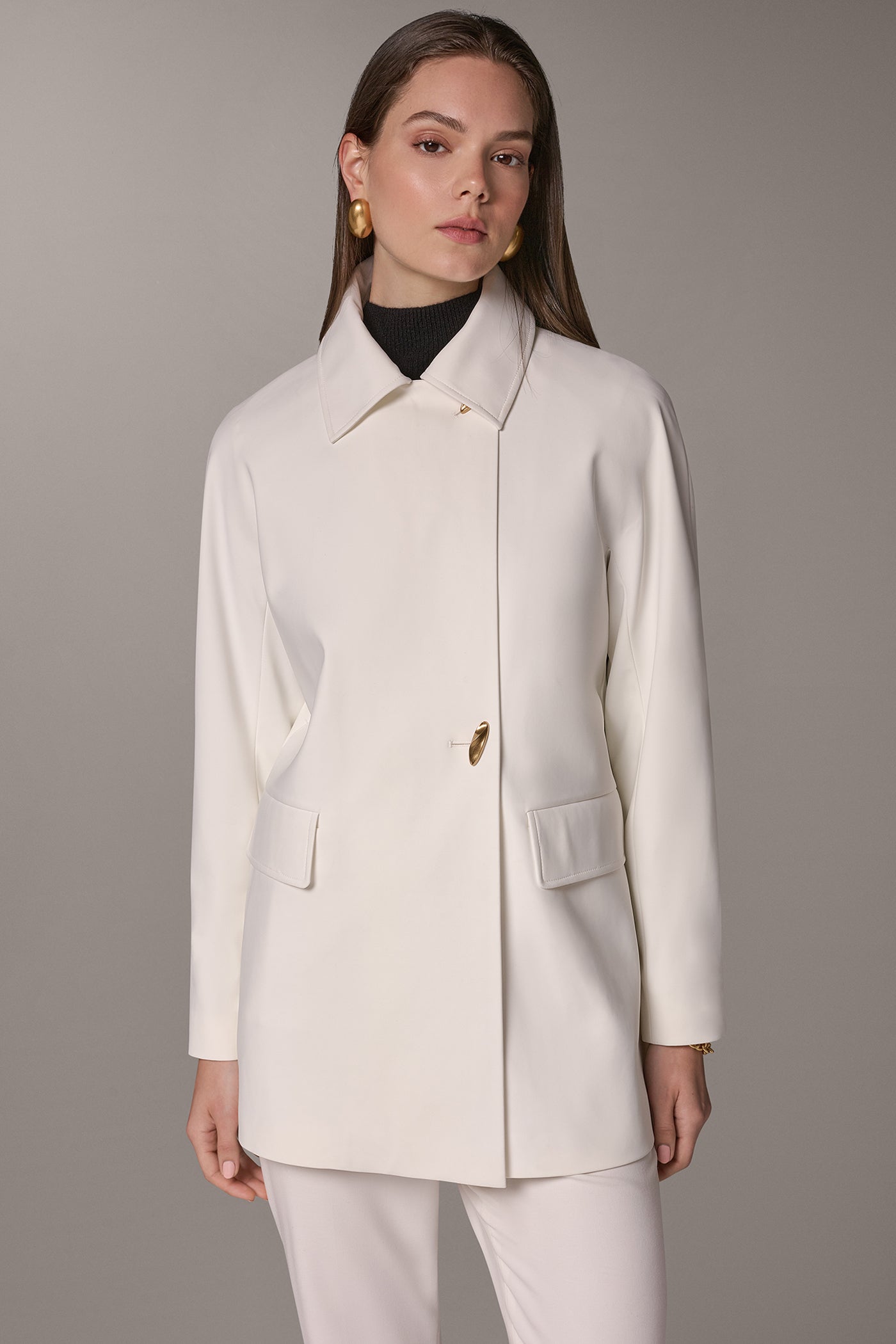 TAILORED COAT WITH GOLD HARDWARE VIEW 3