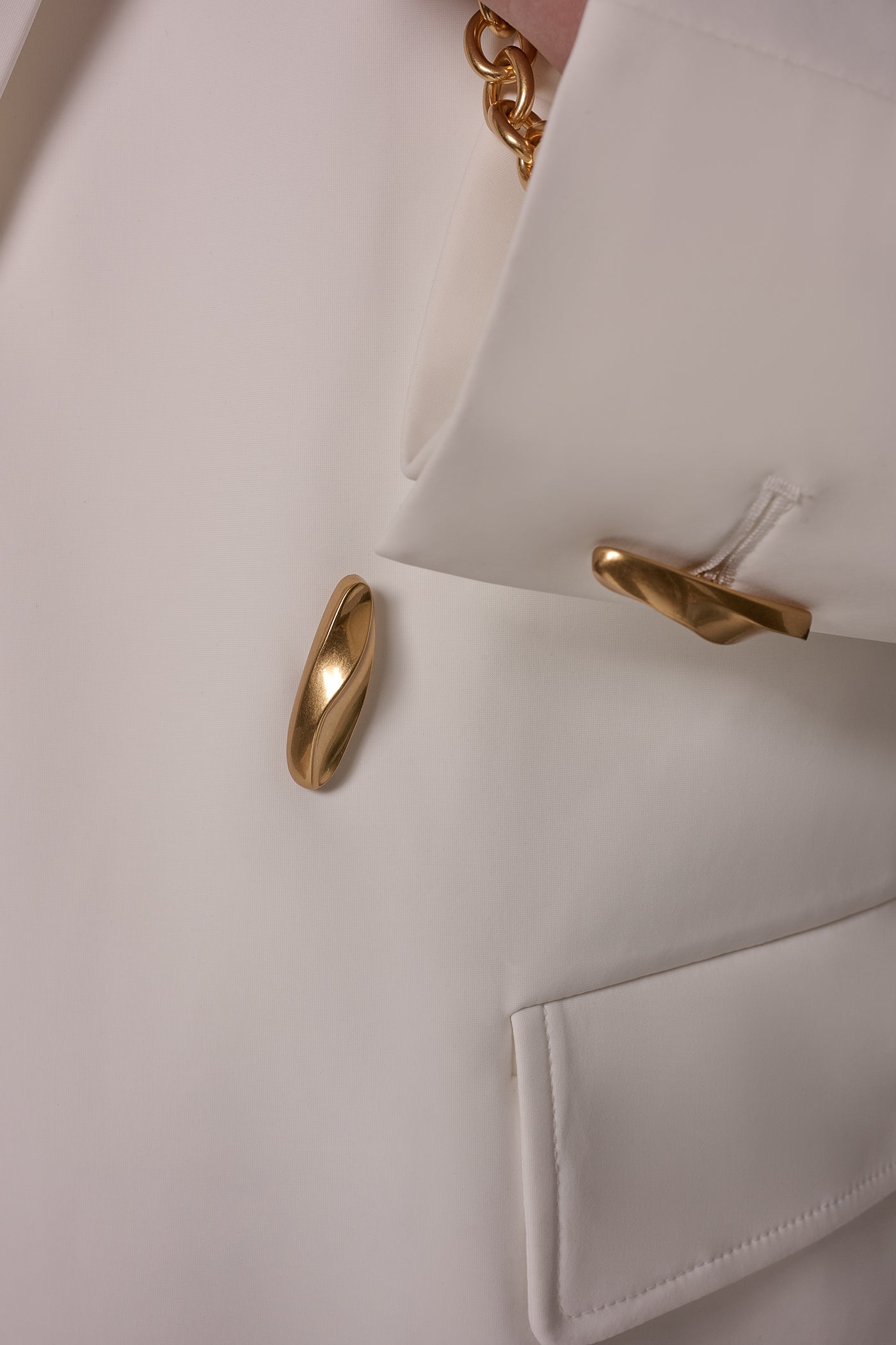 TAILORED COAT WITH GOLD HARDWARE VIEW 12