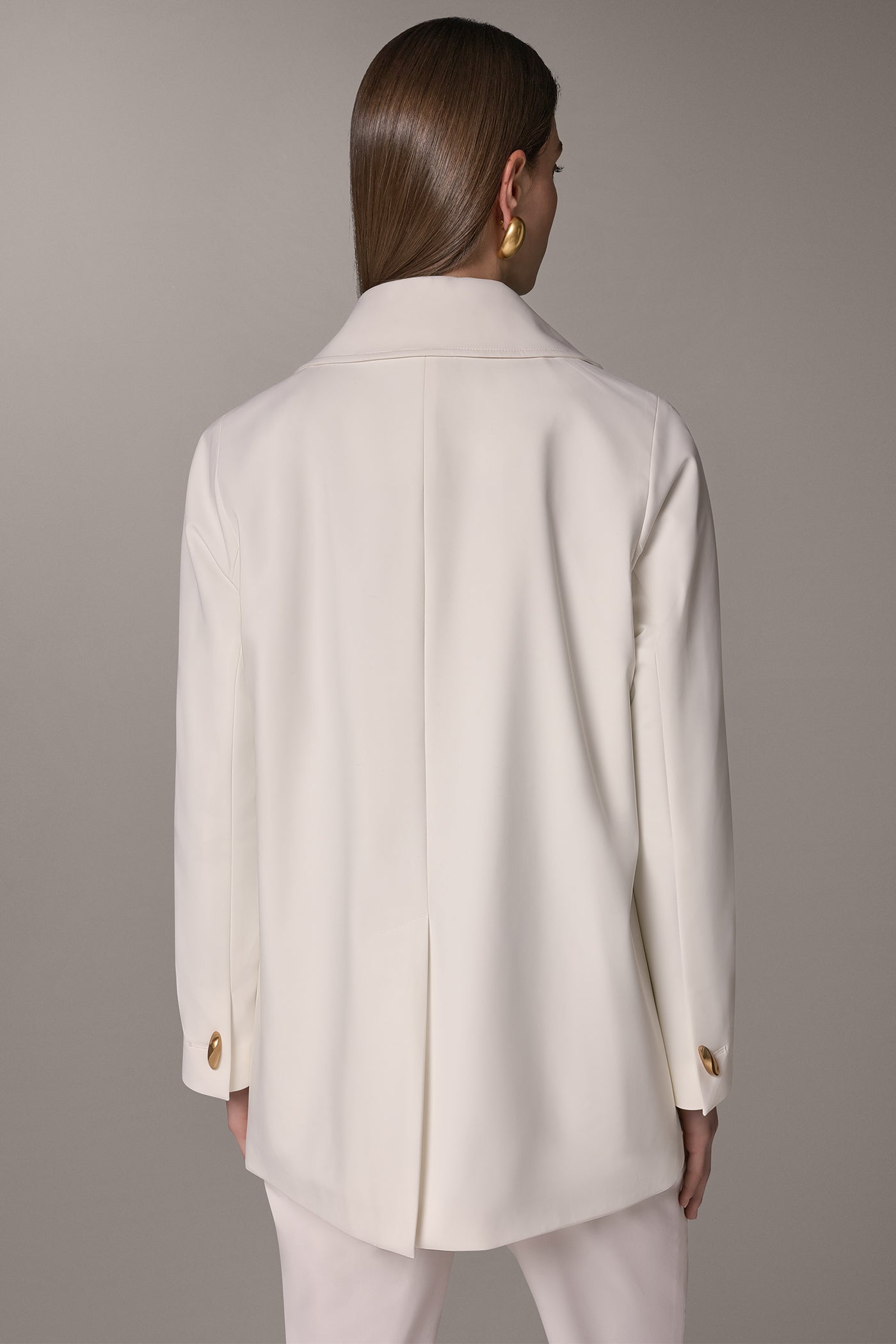 TAILORED COAT WITH GOLD HARDWARE VIEW 4